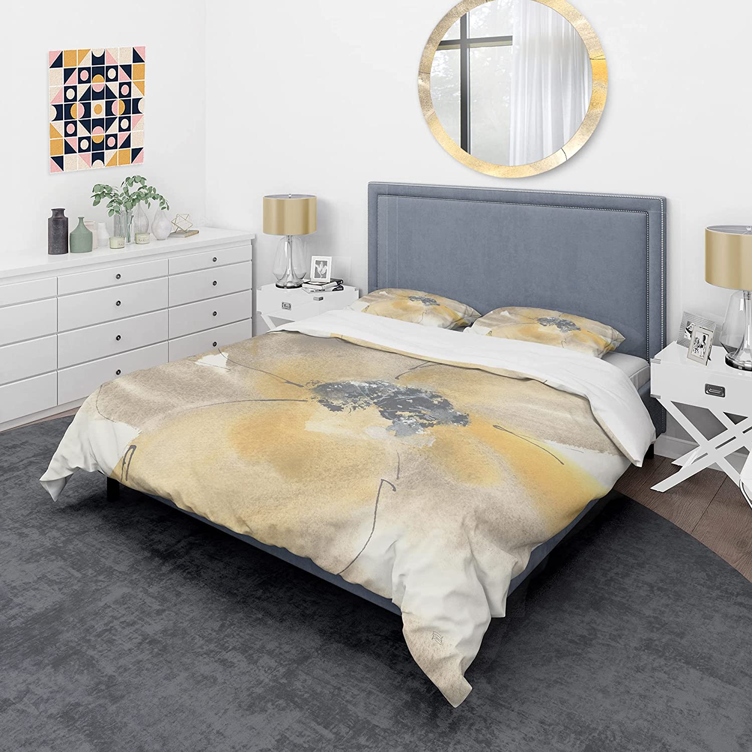 Price:$109.78 'Galm Flower Tones II' Glam Duvet Cover Set : Home & Kitchen