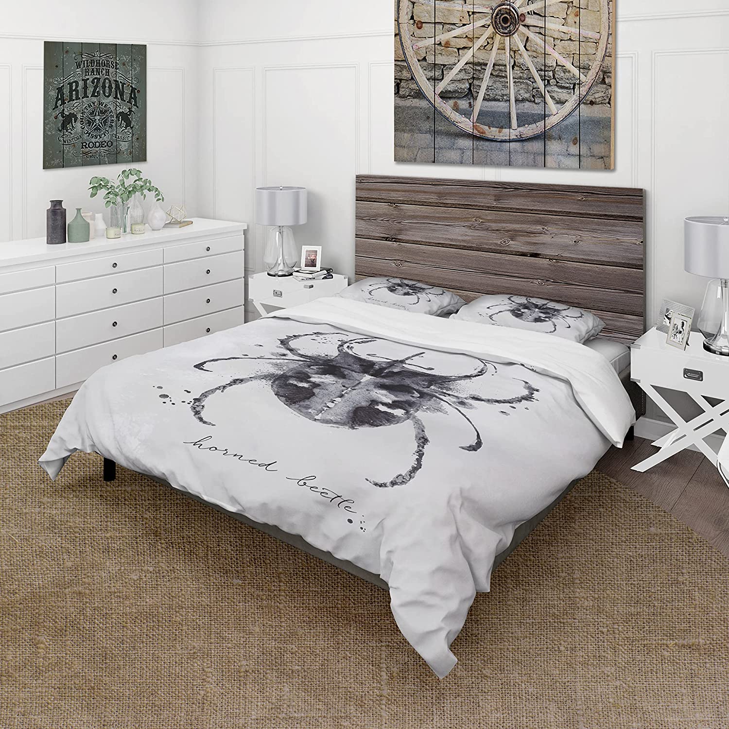 Price:$109.78 'Monotype Horned Beetle Black' Animals Duvet Cover Set : Home & Kitchen