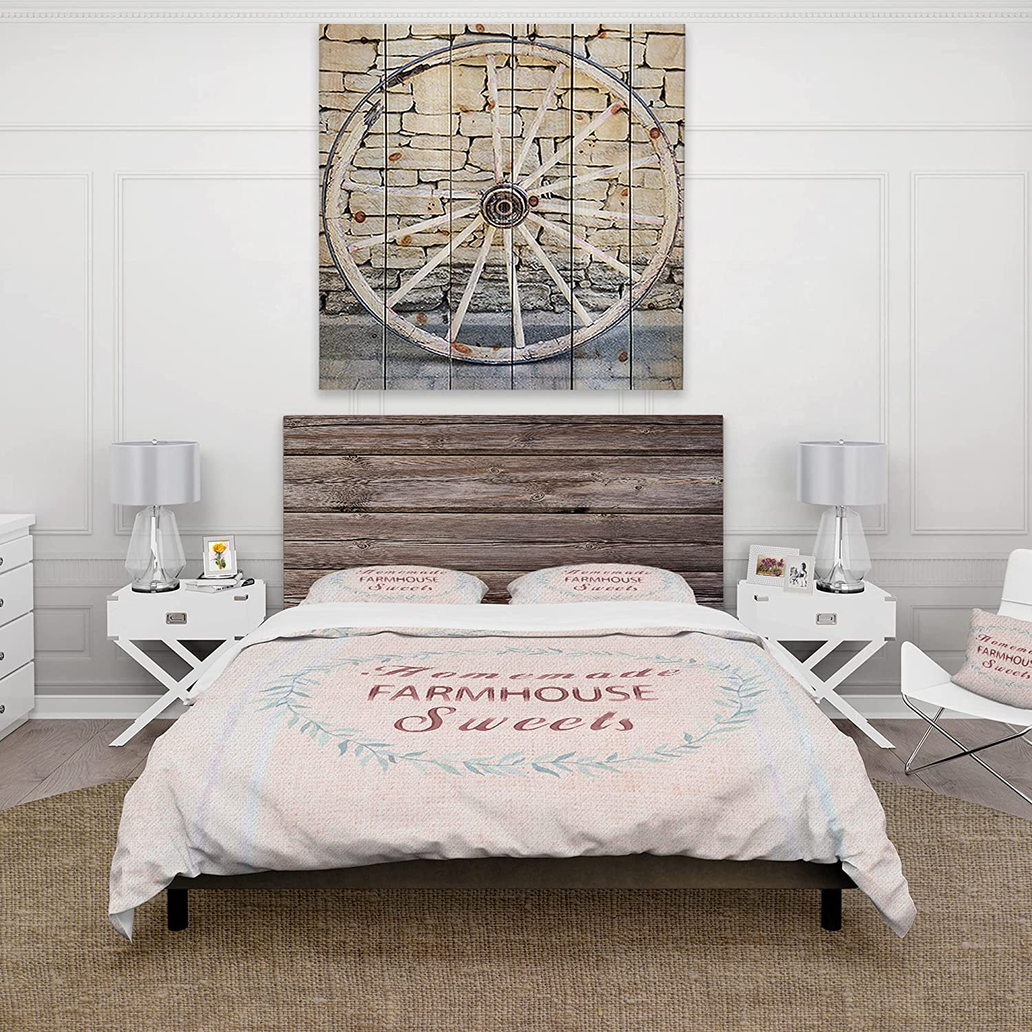 Price:$109.78 'Farmhouse Florals XI' Farmhouse Duvet Cover Set : Home & Kitchen