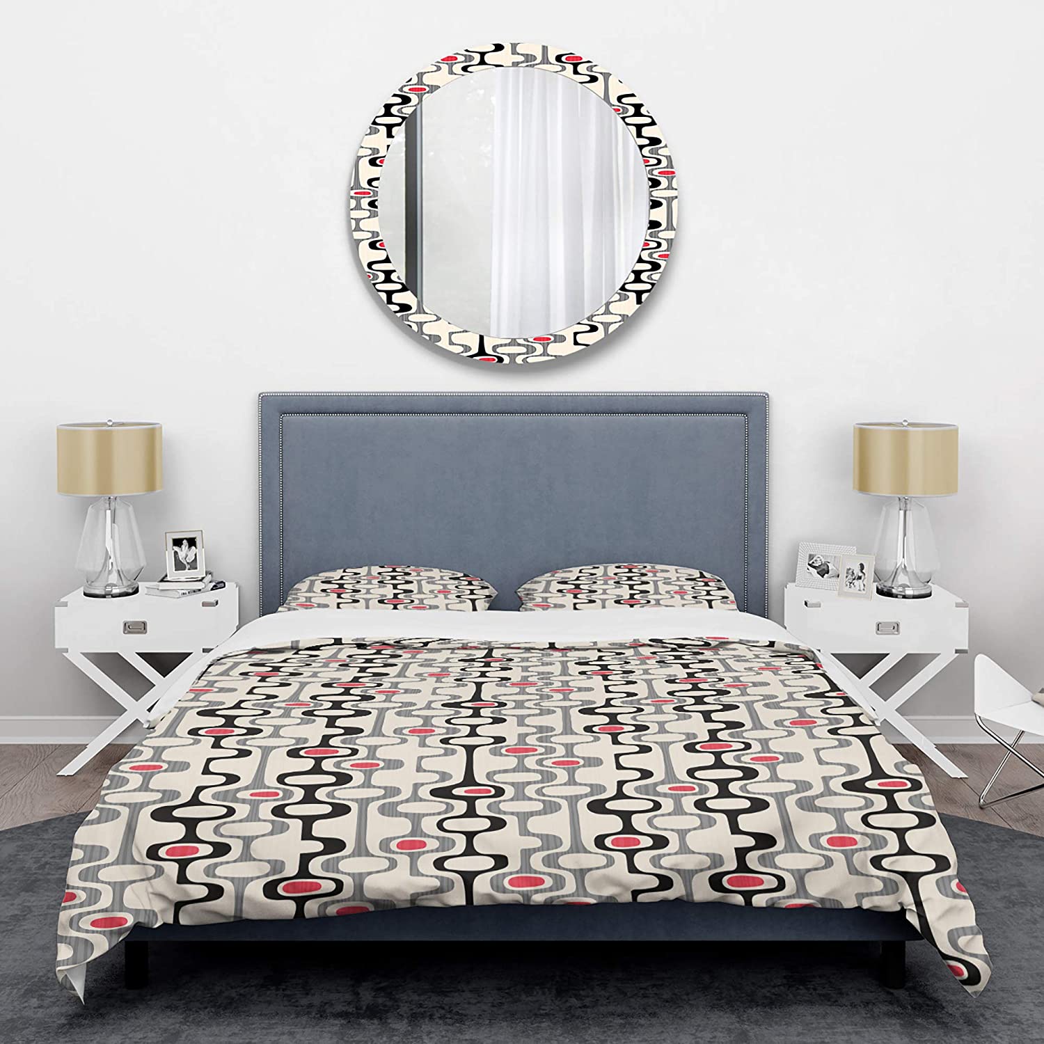 Price:$120.04 'Retro Abstract Design IX' Mid-Century Modern Duvet Cover Set : Home & Kitchen