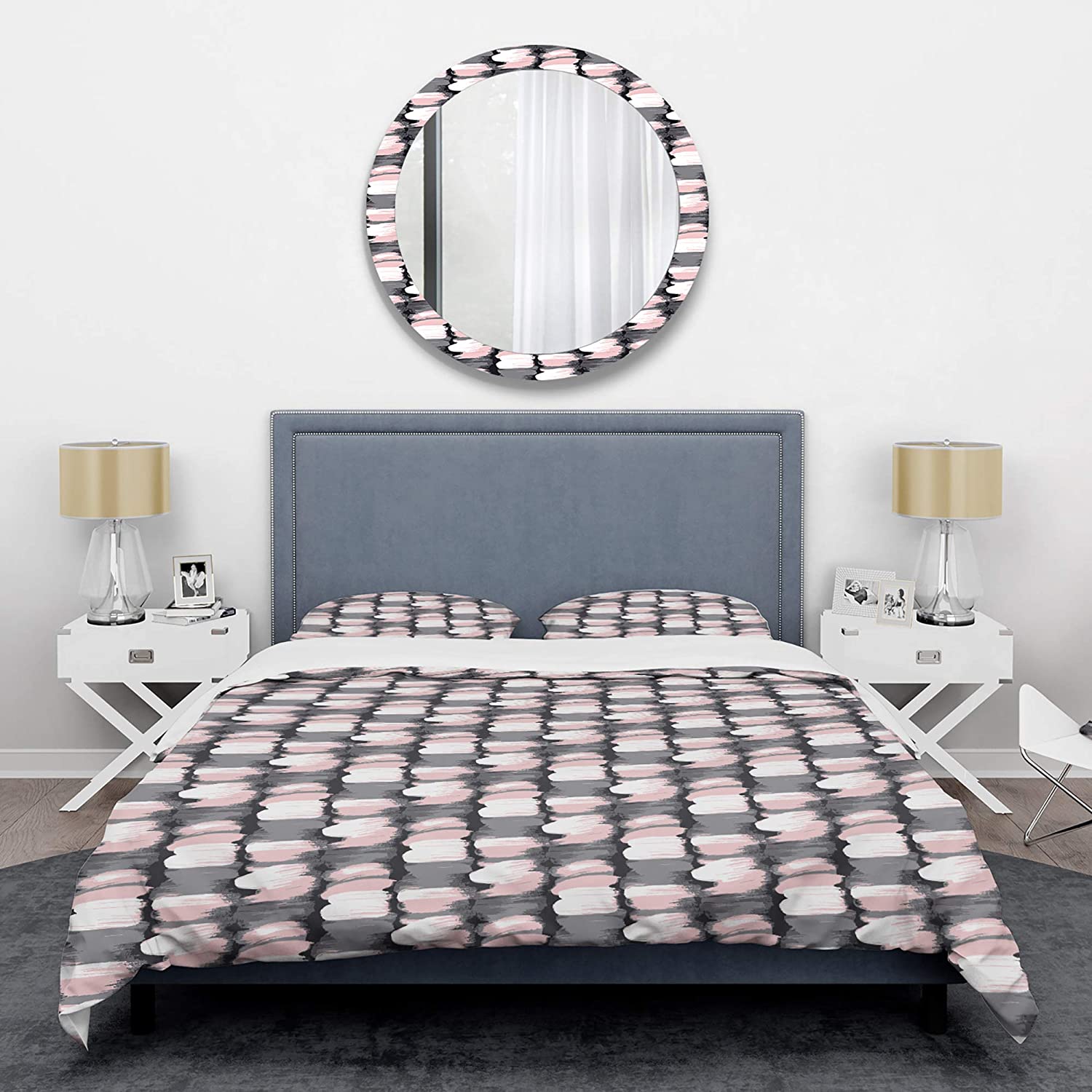 Price:$85.76 'Paint Brush Strokes Pattern' Mid-Century Modern Duvet Cover Set : Home & Kitchen