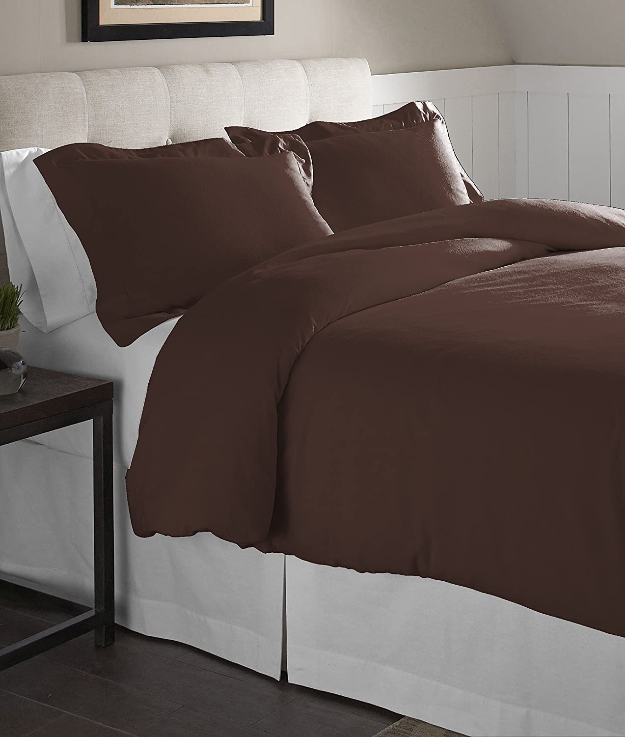 Price:$47.99 Flannel Oversized Duvet Set, Twin, Chestnut : Home & Kitchen