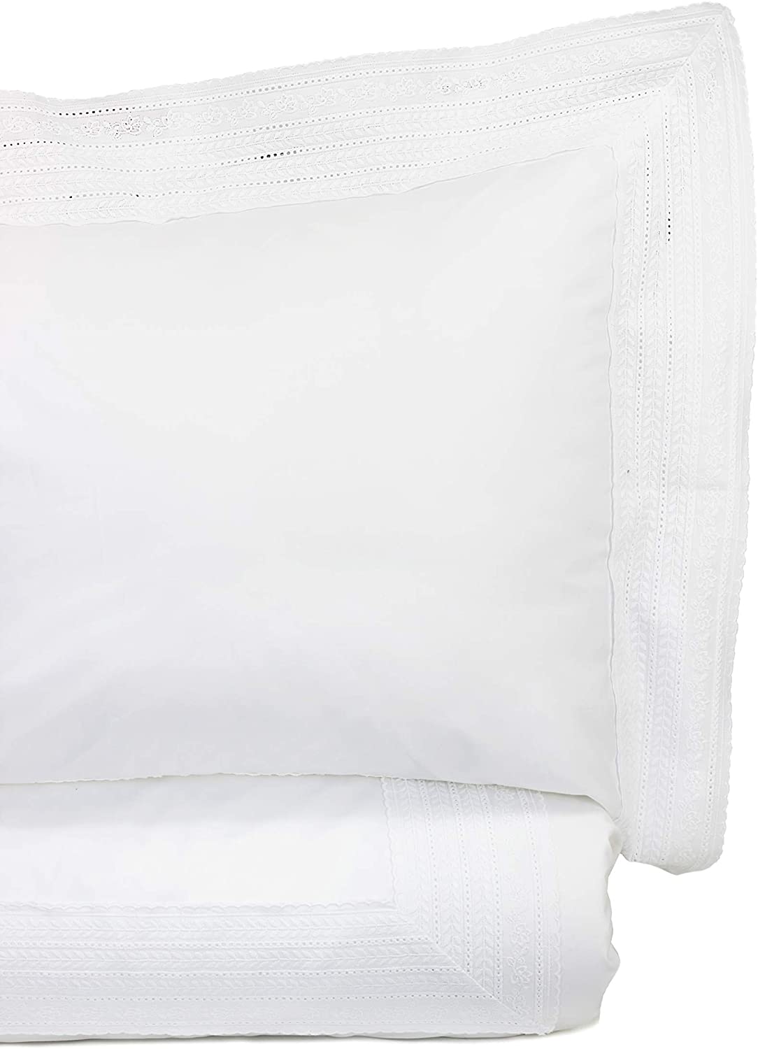 Price:$110.99 Home Percale Cotton Elizabeth Lace Duvet Set, Full/Queen, White : Everything Else