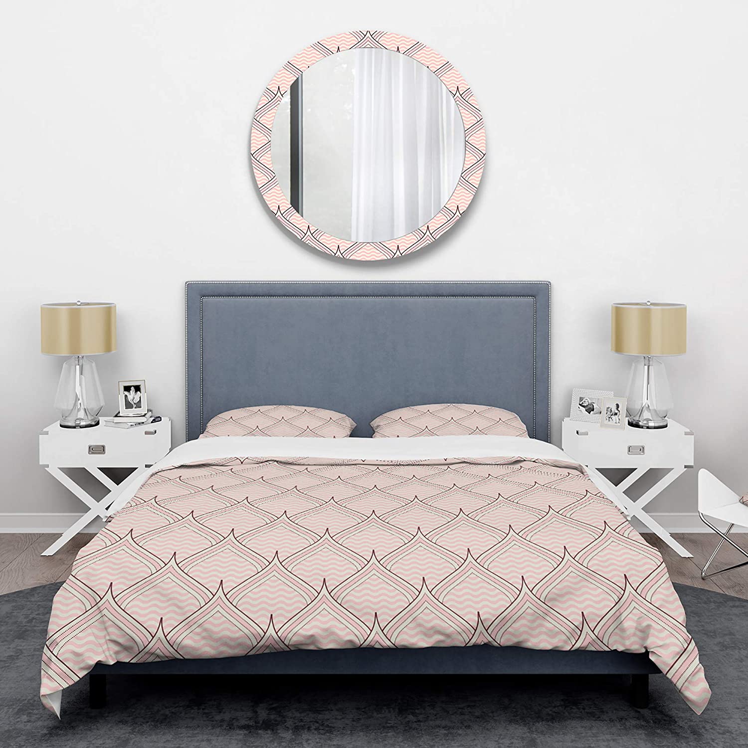 Price:$120.04 'Retro Ornament with Decorative Elements' Mid-Century Modern Duvet Cover Set : Home & Kitchen