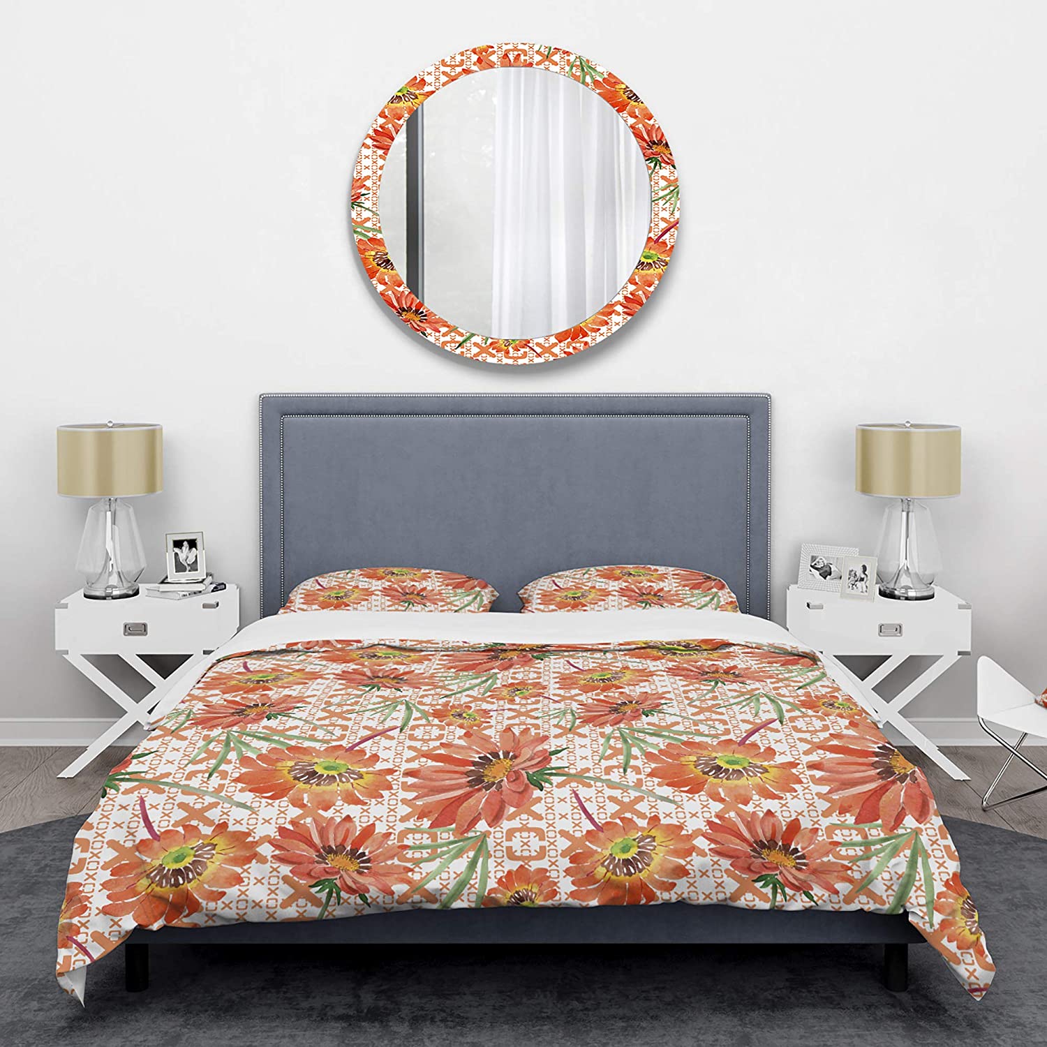 Price:$120.04 'Floral Botanical Retro I' Mid-Century Modern Duvet Cover Set : Home & Kitchen