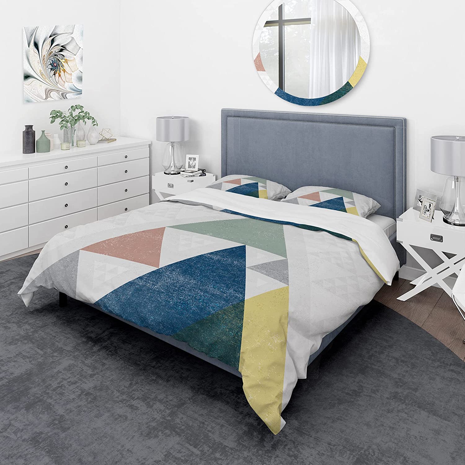 Price:$85.76 'Geometrical Composition Triangles I' Geometric Duvet Cover Set : Home & Kitchen