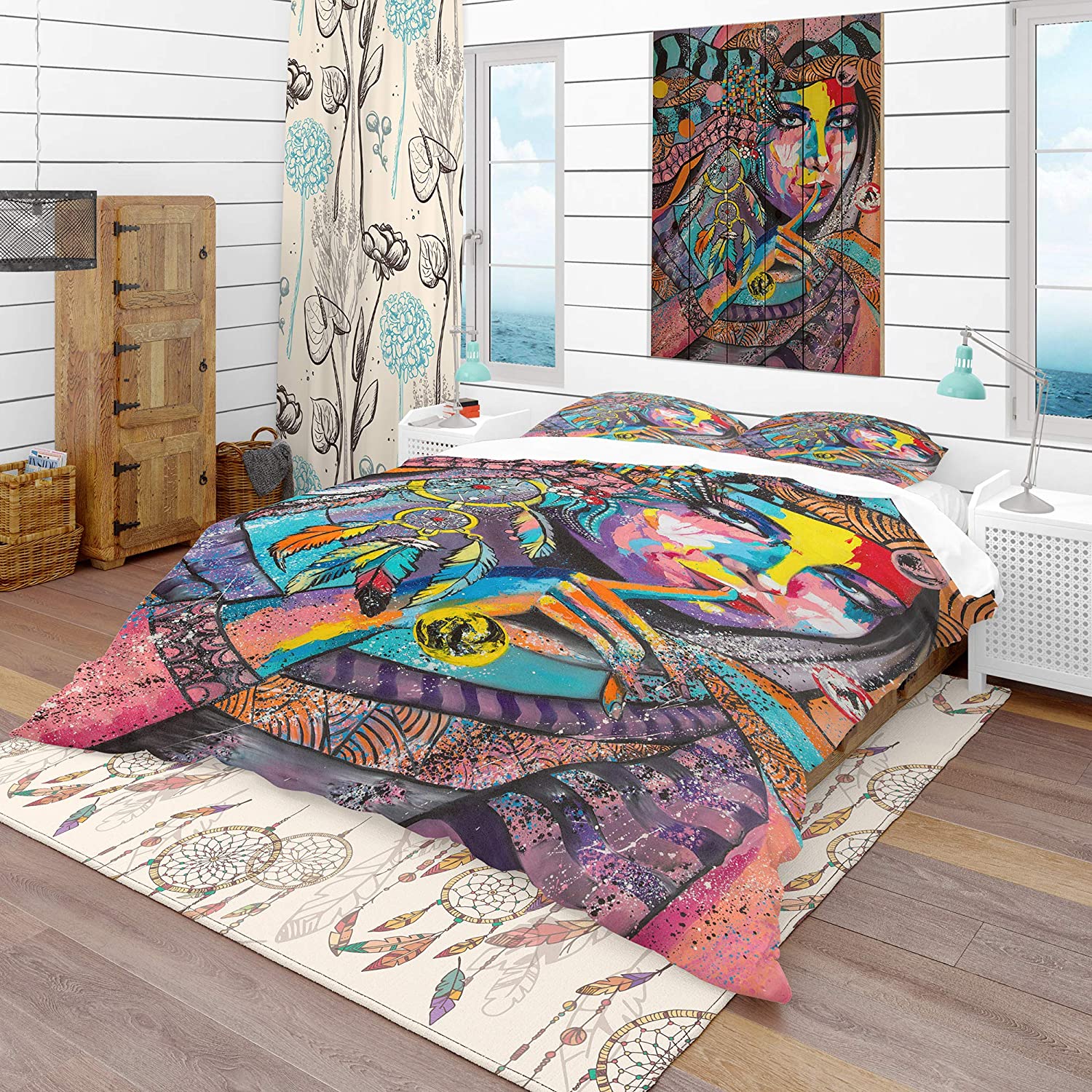 Price:$109.78 'Woman Portrait in Your Dreams' Bohemian & Eclectic Duvet Cover Set : Home & Kitchen