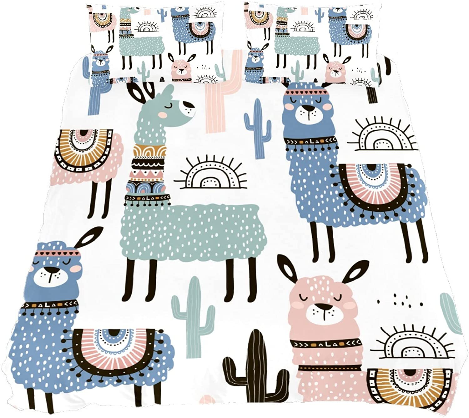 Price:$54.99 Cover Sets Kids Teens Kawaii Alpaca Llama Cactus Cute Cartoon Lama Room Decor Girls Twin Size Comforter Cover Protector Durable Shams for Children Women Room Decor, 1 Comforter Cover 2 Pillow : Home & Kitchen