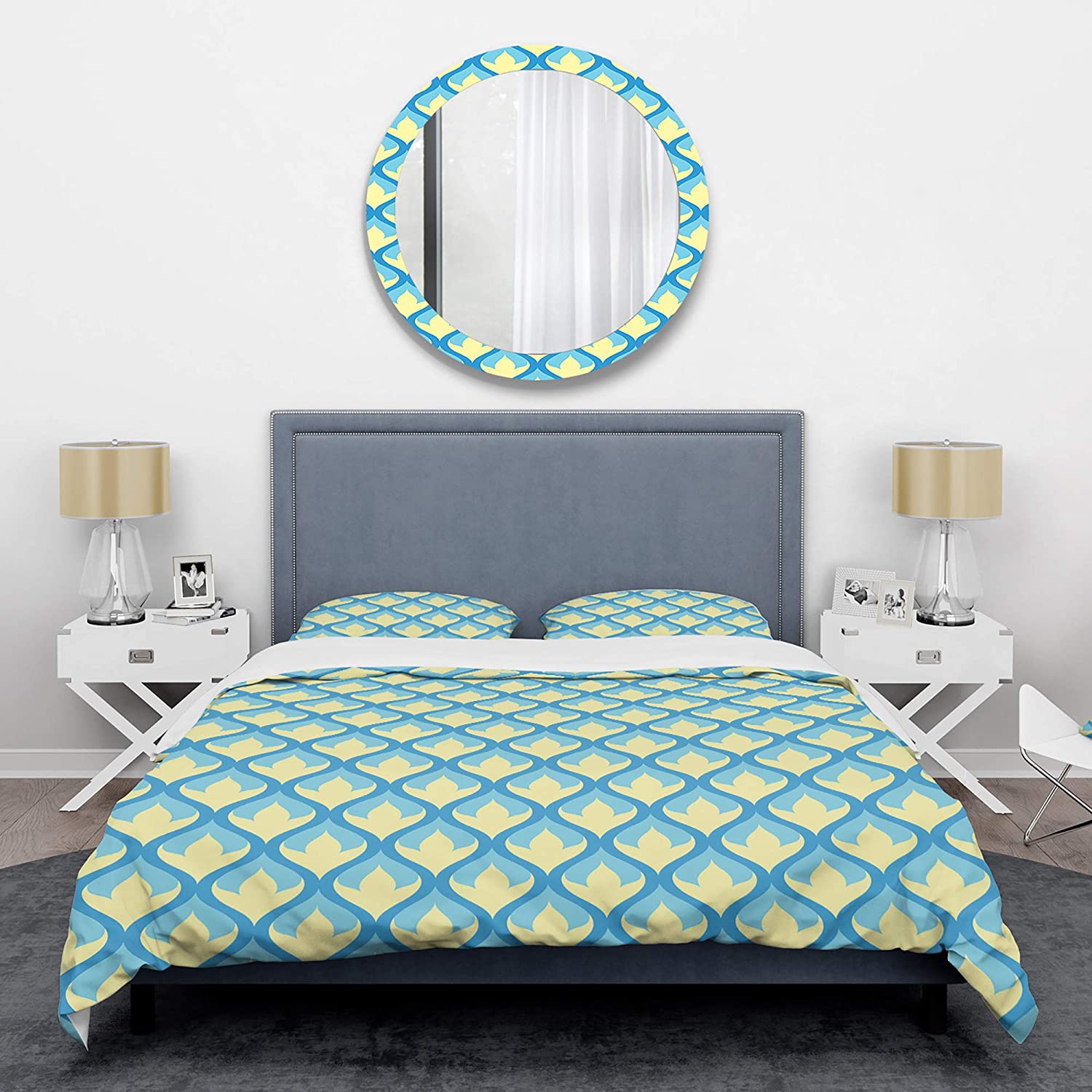 Price:$120.04 'Retro Pattern Abstract Design IX' Mid-Century Modern Duvet Cover Set : Home & Kitchen