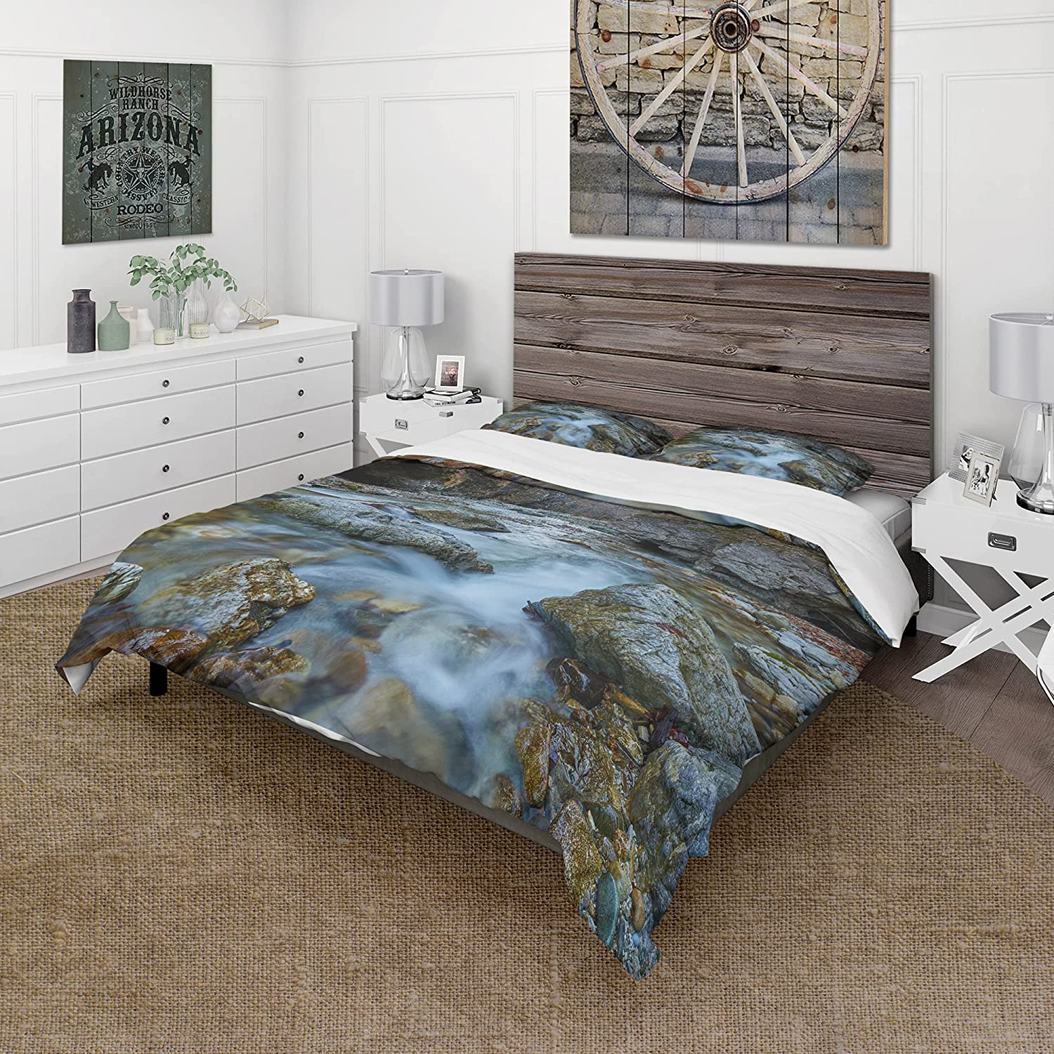 Price:$109.78 'Blue Water in River' Traditional Duvet Cover Set : Home & Kitchen