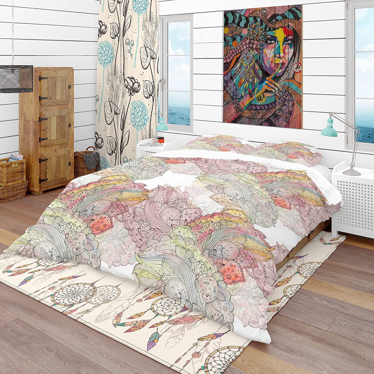 Price:$120.04 'Watercolor Painting with Ethnic Motif' Bohemian & Eclectic Duvet Cover Set : Home & Kitchen