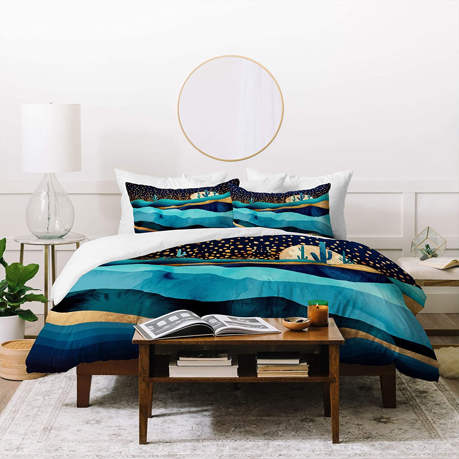Price:$38.00 SpaceFrogDesigns Indigo Desert Night Duvet Cover Set, 104" x 88", Pillowcases: 40" x 20”, Multi : Home & Kitchen