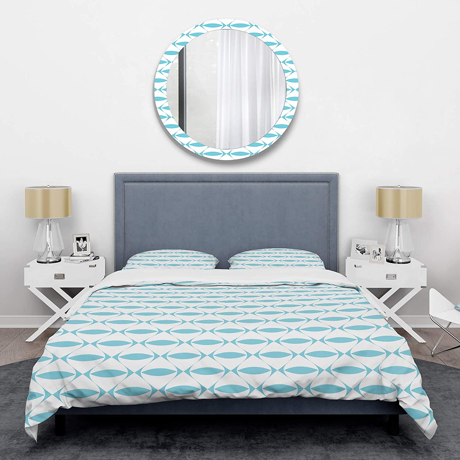 Price:$120.09 'Abstract Retro Geometrical Design III' Mid-Century Modern Duvet Cover Set : Home & Kitchen