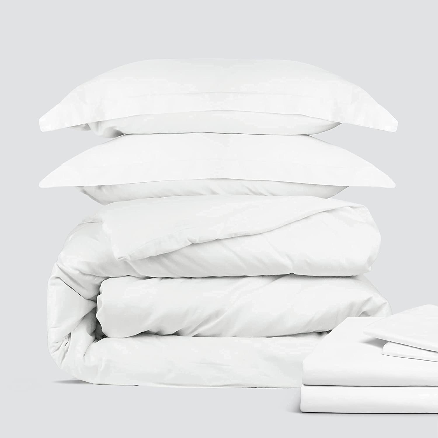 Price:$21.95 Classic Cotton Bedding Bundle - 3 Piece Duvet Set (Queen, White) & 4 Piece Sheet Set (Queen, White) : Home & Kitchen