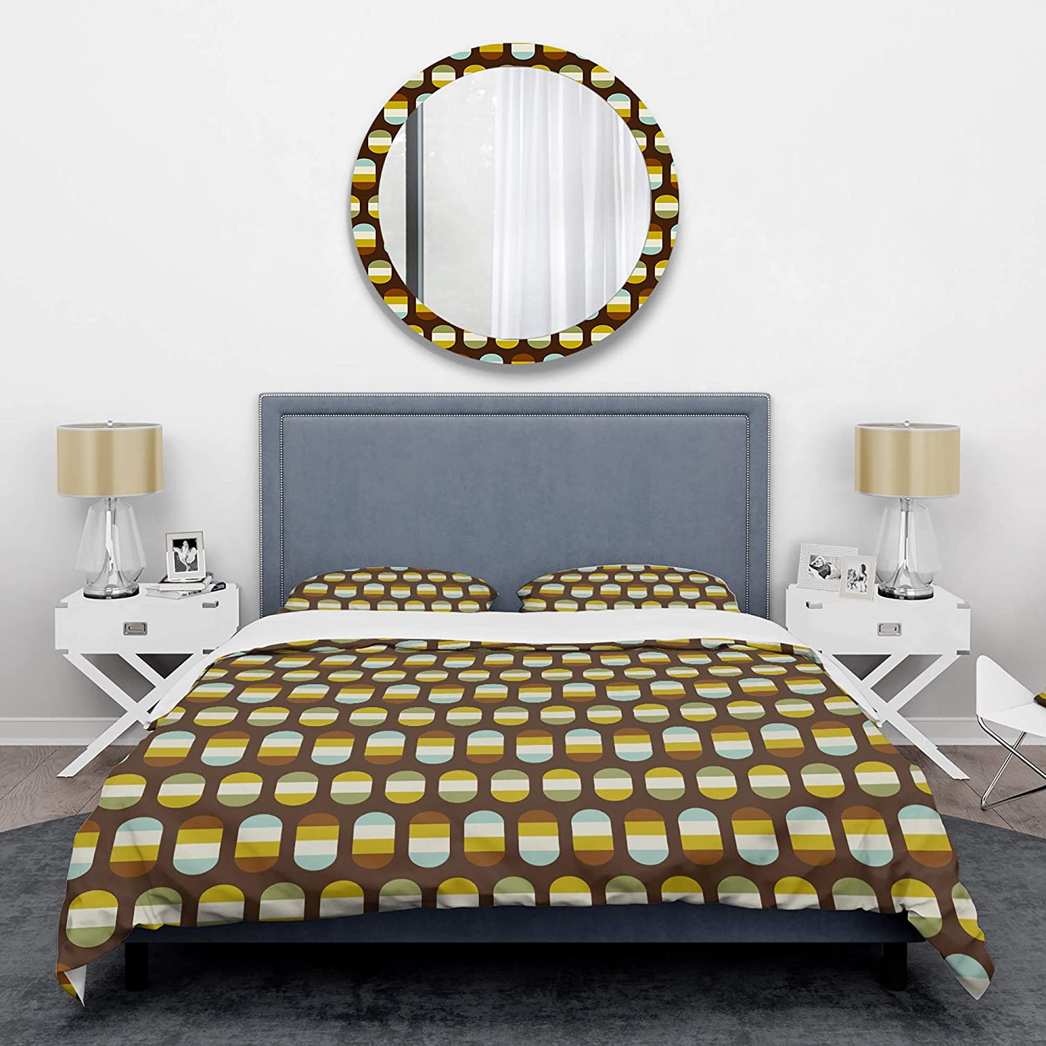 Price:$120.04 'Retro Polka dots' Mid-Century Modern Duvet Cover Set : Home & Kitchen