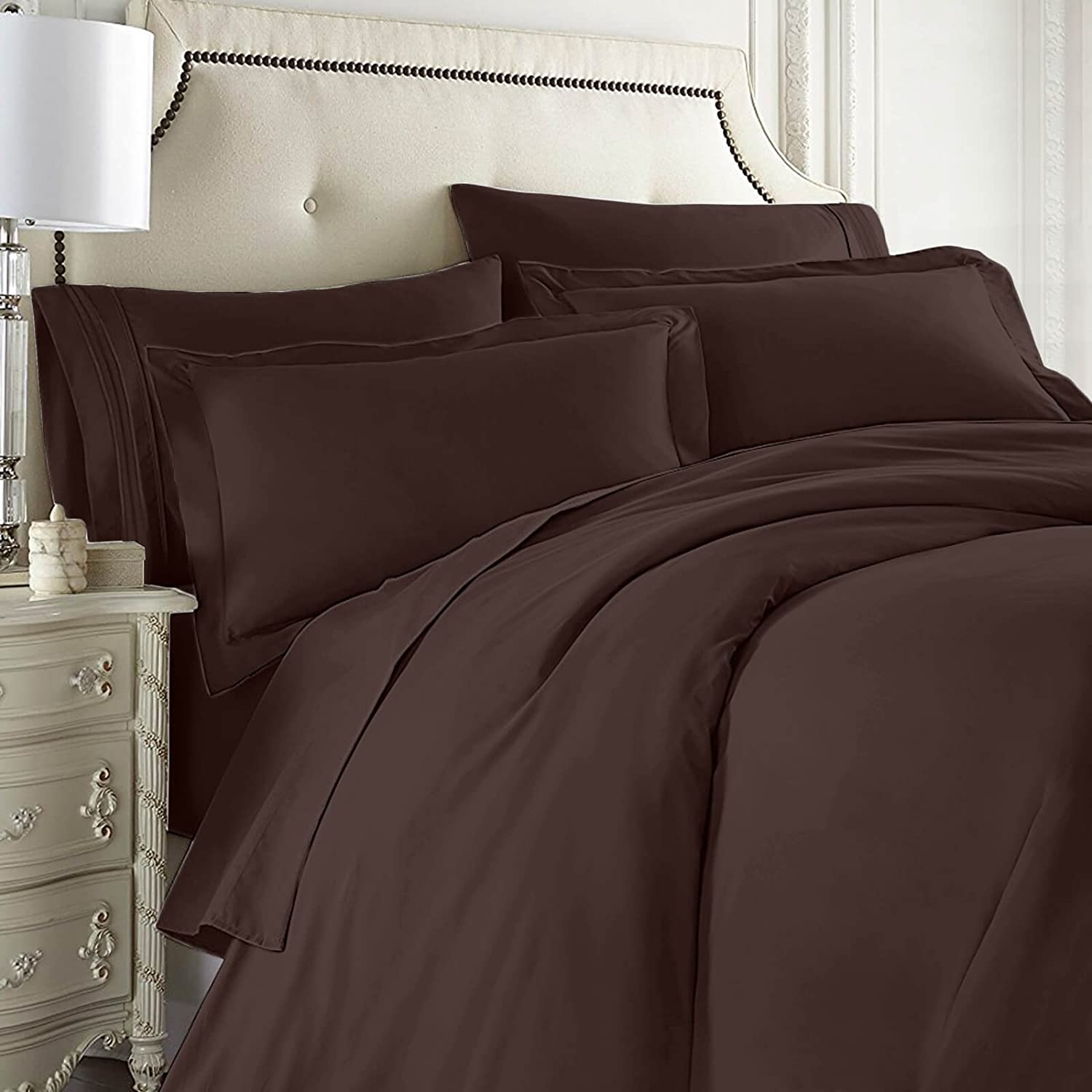 Price:$52.35 Clark Complete 7 Piece Bedding Set Includes Fitted and Flat Sheets, Duvet, Pillow Covers : Home & Kitchen