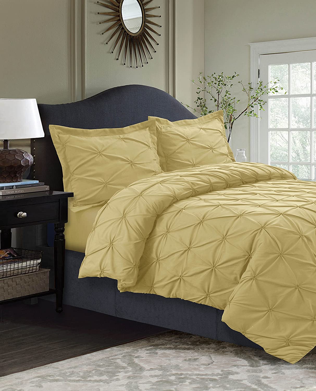 Price:$52.70 Living SYD110DSTWGO Sydney 110-GSM Microfiber Duvet Cover Set, Twin, Gold : Home & Kitchen