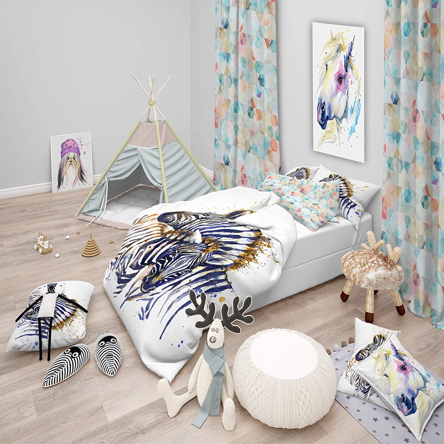 Price:$109.78 Watercolor Rightwards' Modern & Contemporary Duvet Cover Set : Home & Kitchen