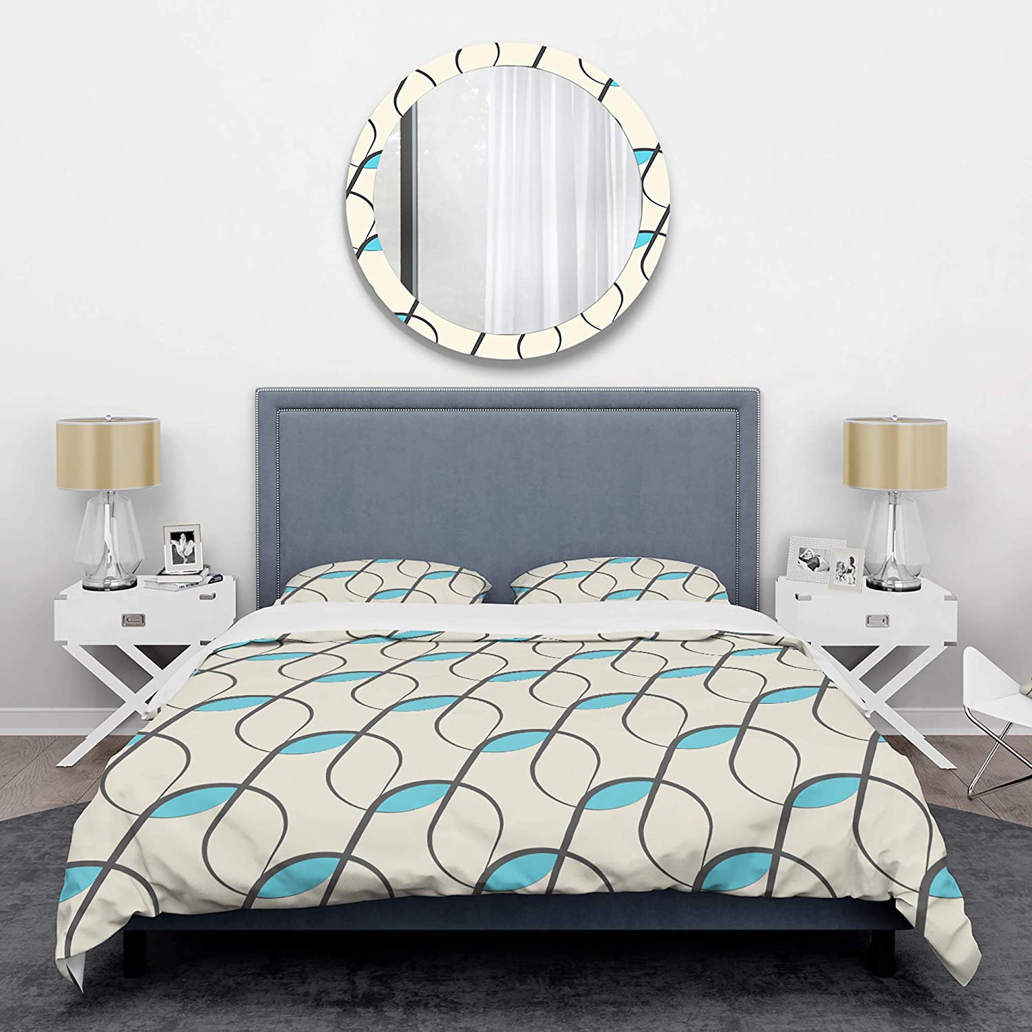 Price:$109.78 Geometrical Abstract Minimal Pattern I' Mid-Century Modern Duvet Cover Set : Home & Kitchen