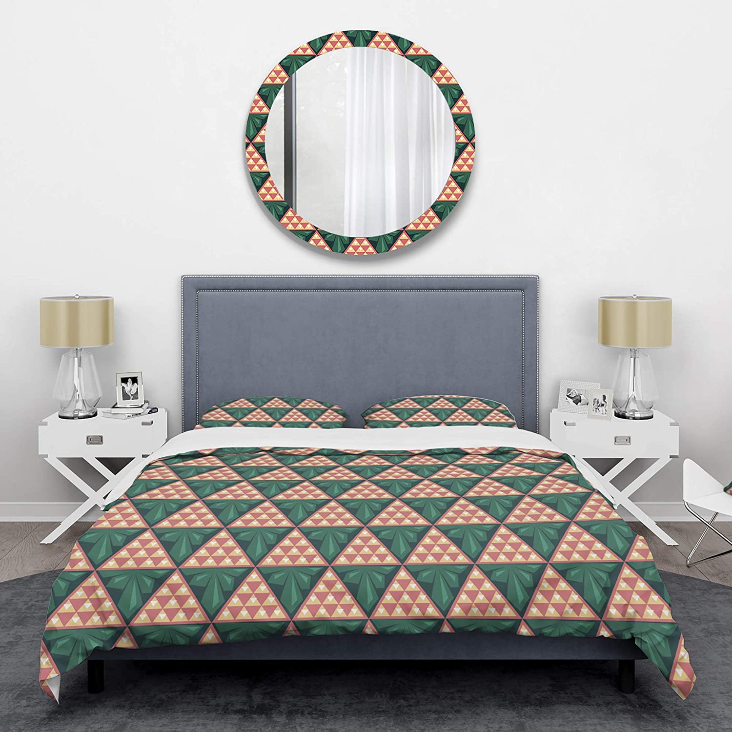 Price:$85.76 'Abstract Geometric Retro II' Mid-Century Modern Duvet Cover Set : Home & Kitchen