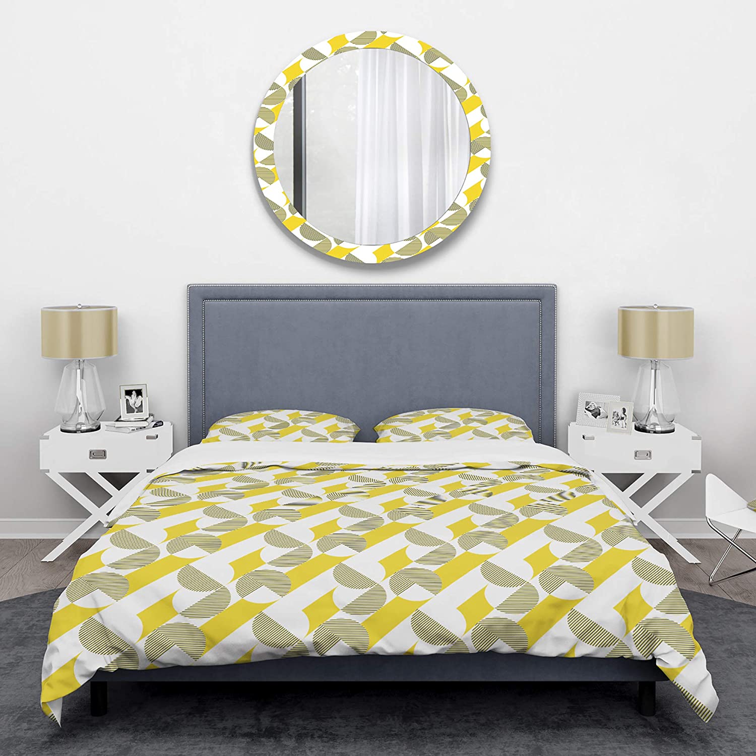 Price:$85.76 'Abstract Retro Geometric II' Mid-Century Modern Duvet Cover Set : Home & Kitchen