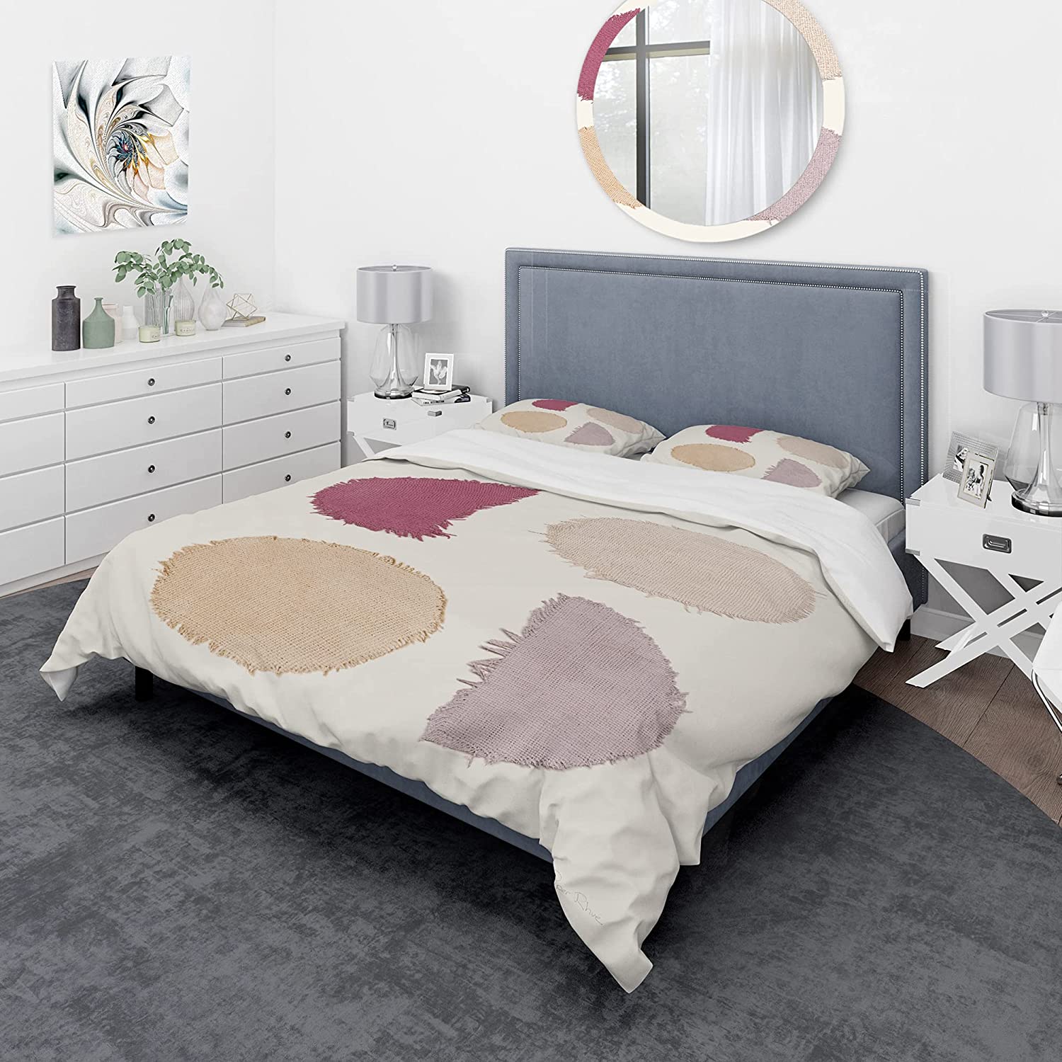 Price:$109.78 'Unique Beige Circle Designs II' Geometric Duvet Cover Set : Home & Kitchen