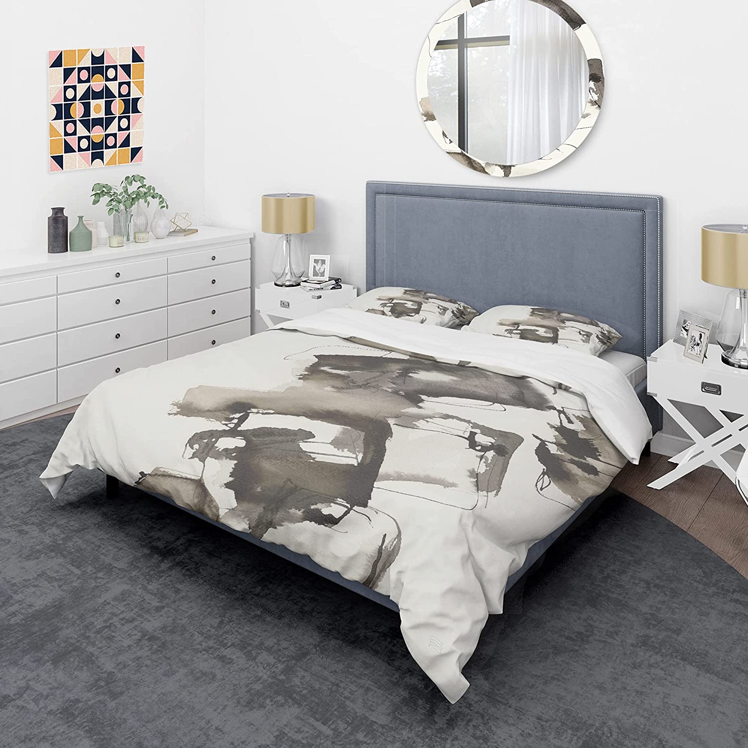 Price:$85.76 'Geometric Glam Square II' Glam Duvet Cover Set : Home & Kitchen