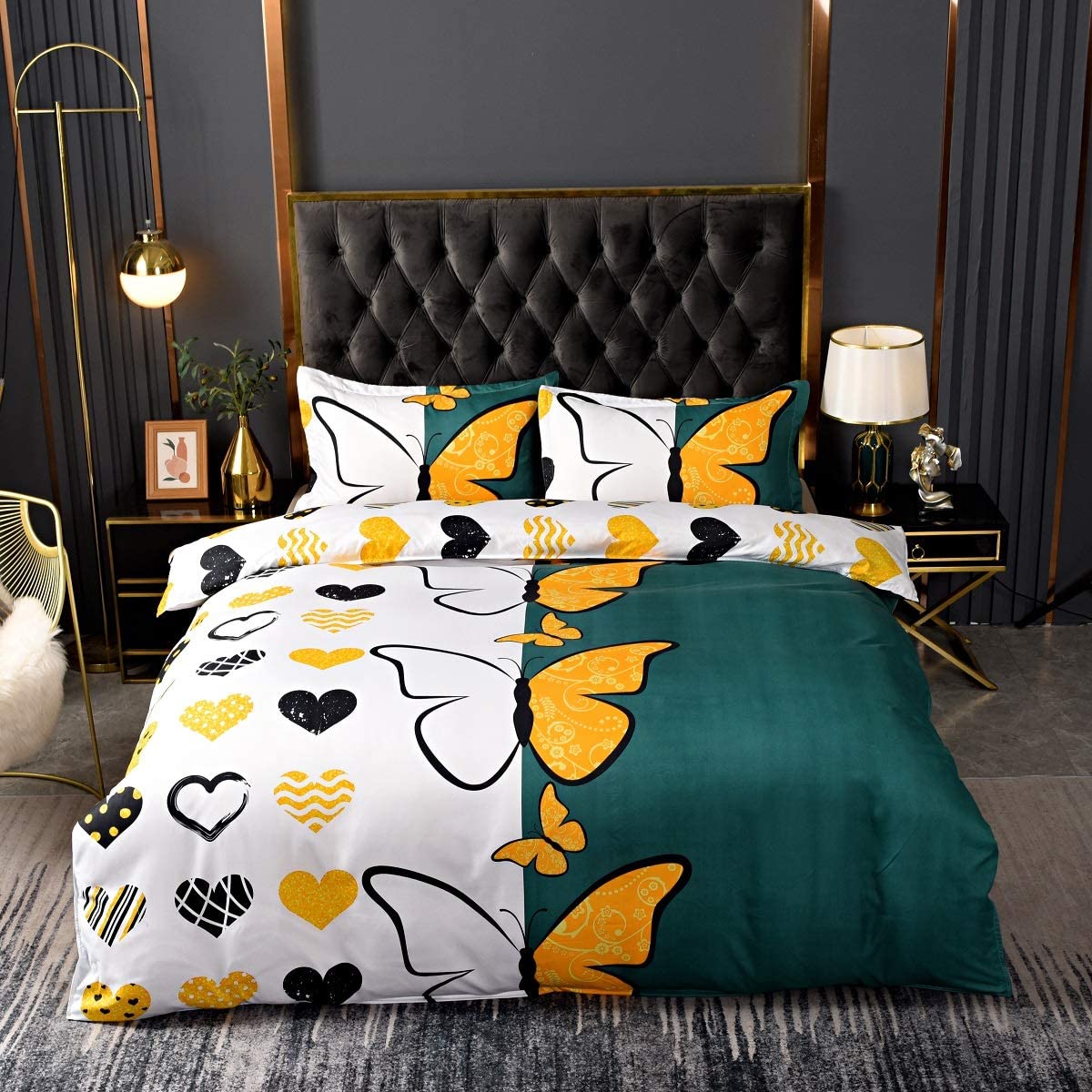 Price:$19.00 Lightweight Soft Duvet Cover Set with Zipper Closure -Butterfly Print Quilt Cover - Washed Comforter Cover with Pillow Shams for Women(Not Including Comforter) (Hudie, Queen) : Home & Kitchen