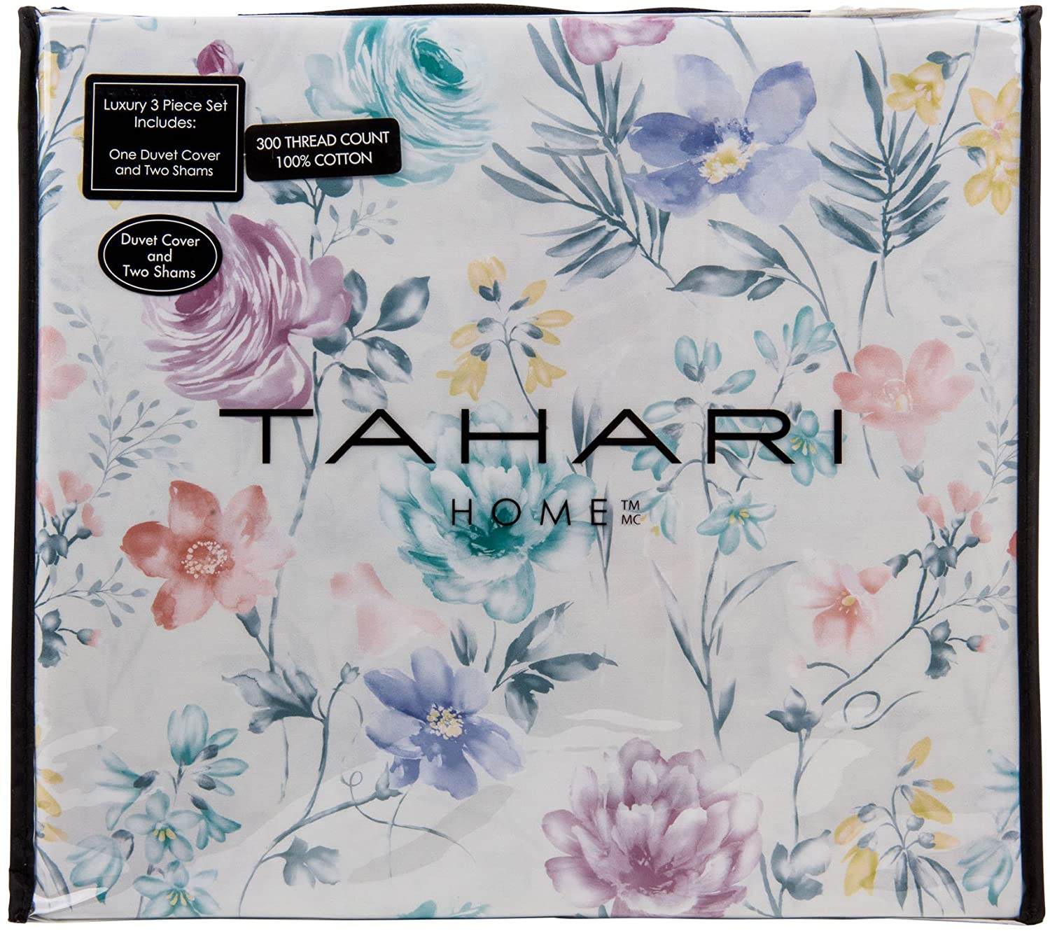 Price:$109.95 Luxury Queen 3 Piece 100% Cotton Pastel Floral Duvet Set Green Leaves Flowers : Home & Kitchen