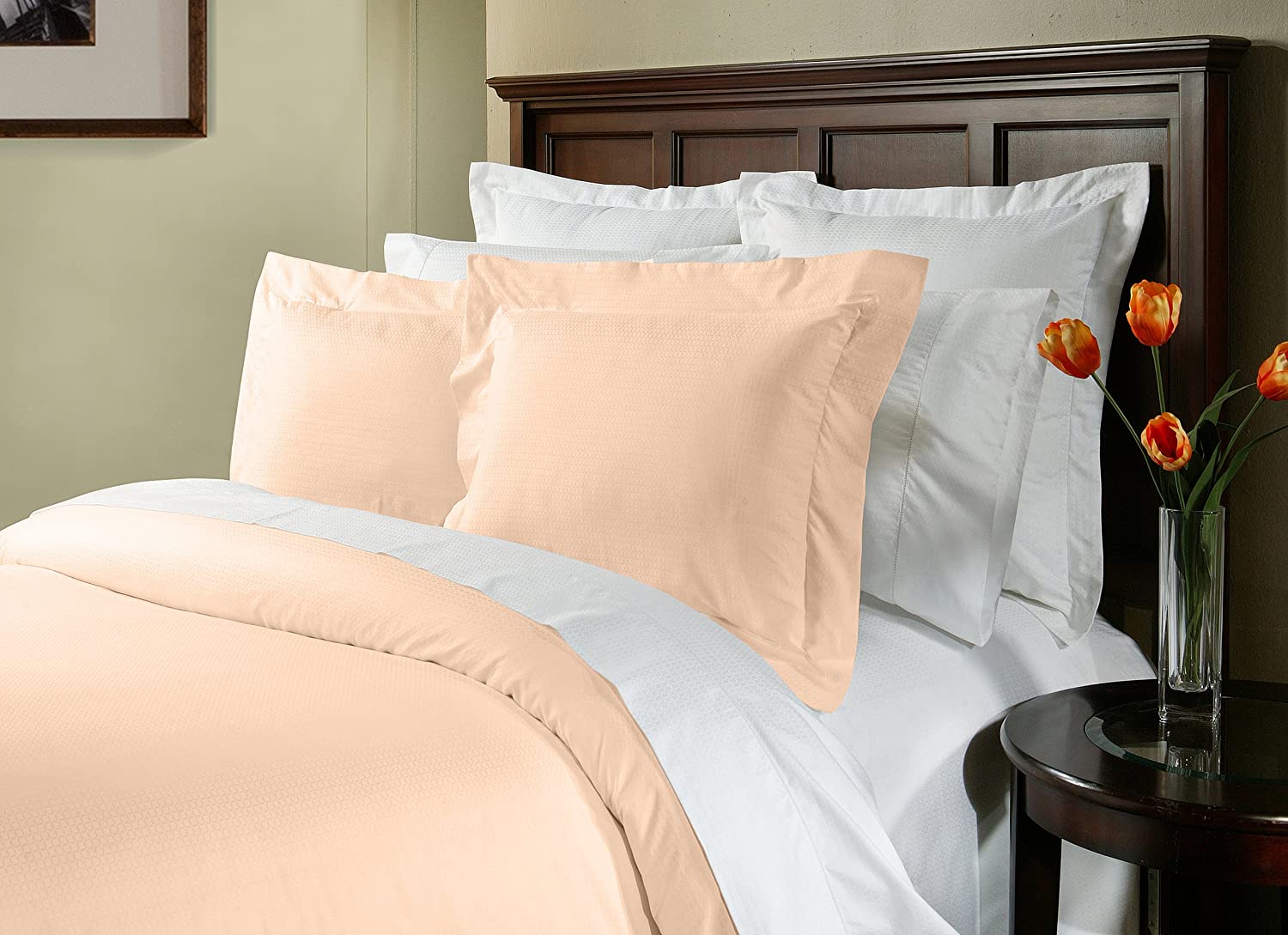 Price:$82.52 525 Thread Count Pima Cotton Duvet Set, Full/Queen, Dobby, Powder Puff : Home & Kitchen