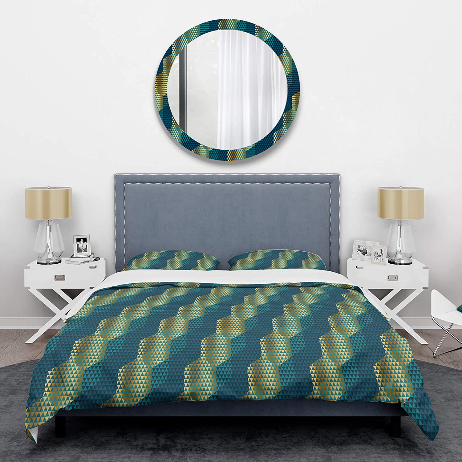 Price:$120.04 Hexagon Pattern V' Mid-Century Modern Duvet Cover Set : Home & Kitchen