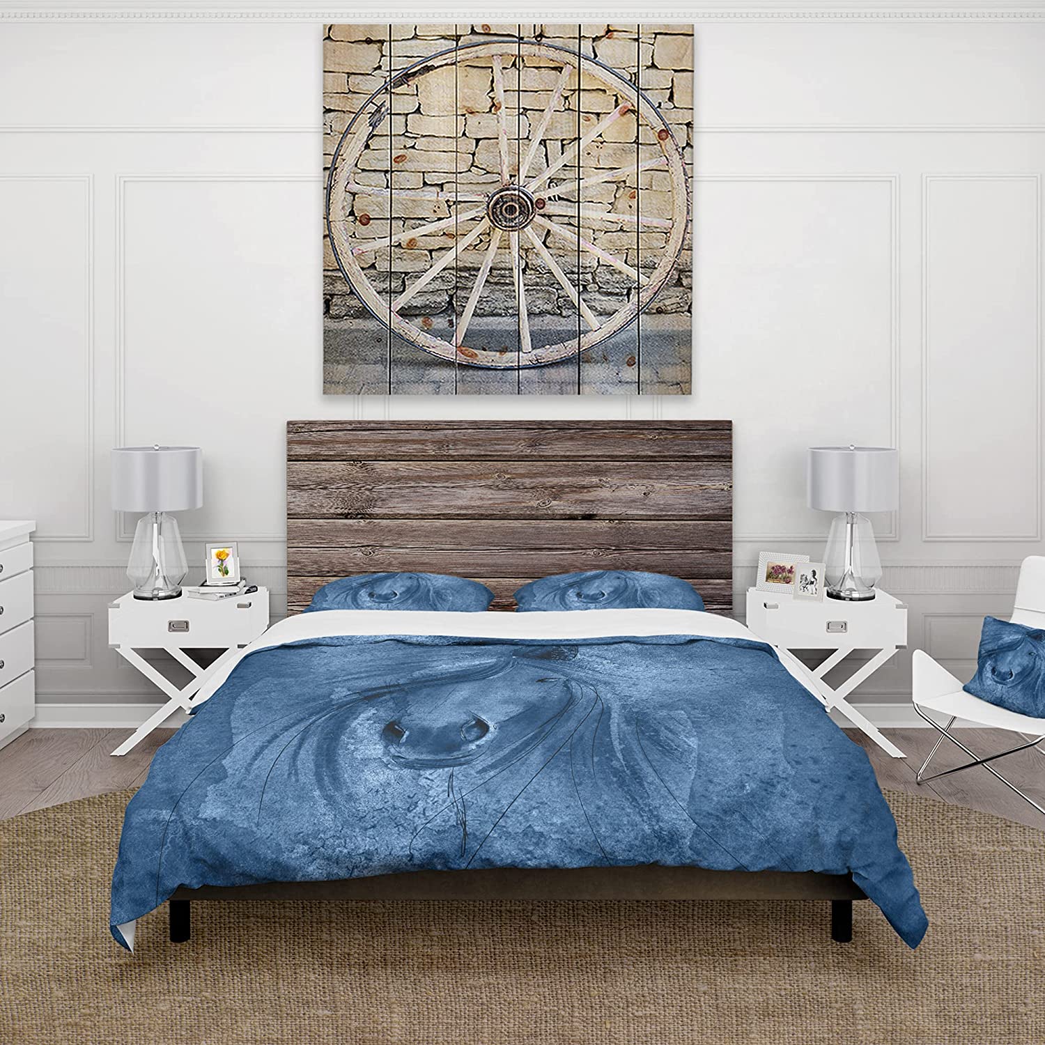 Price:$109.78 'Farmhouse Horse X' Farmhouse Duvet Cover Set : Home & Kitchen