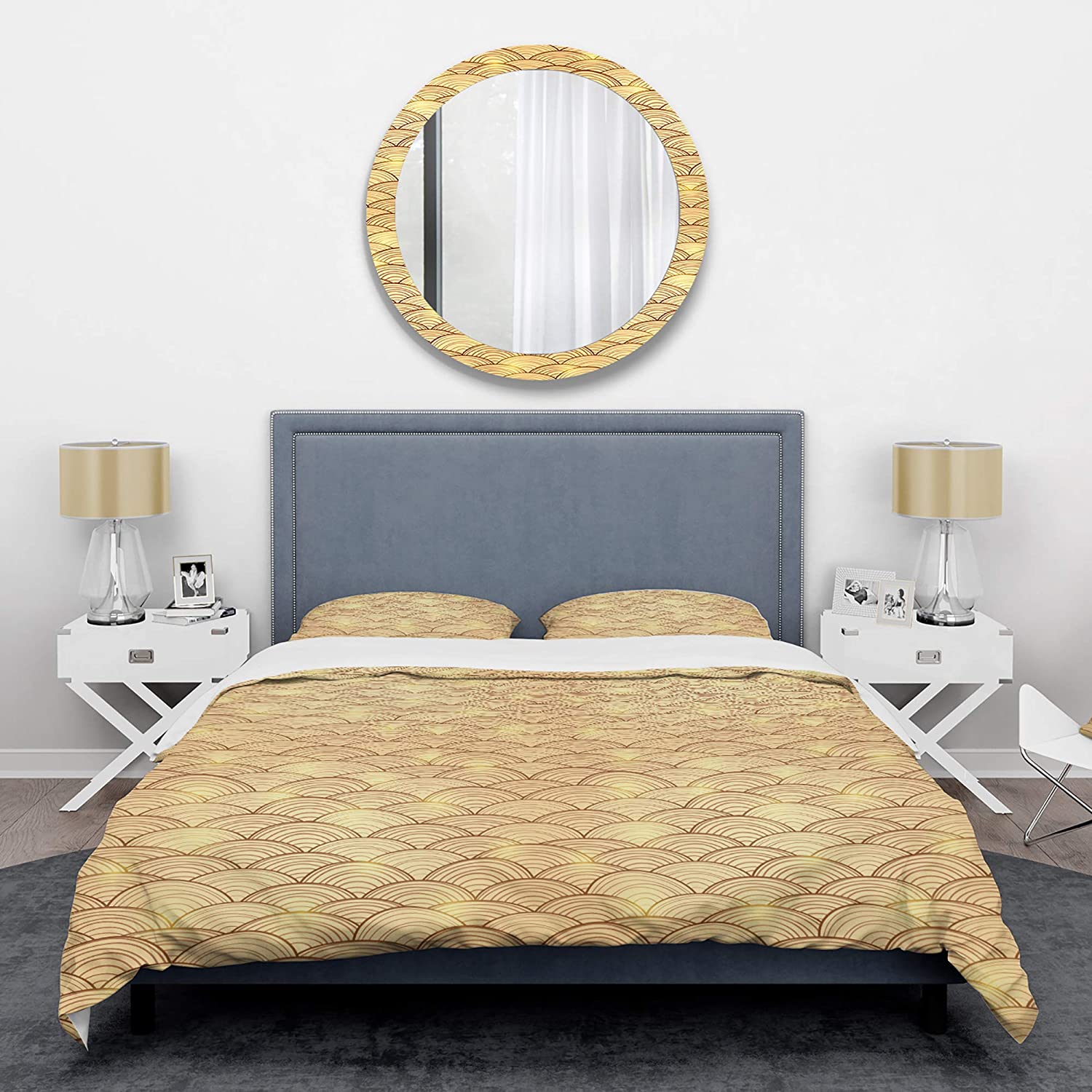 Price:$109.78 'Golden Clouds in The Sky' Mid-Century Modern Duvet Cover Set : Home & Kitchen