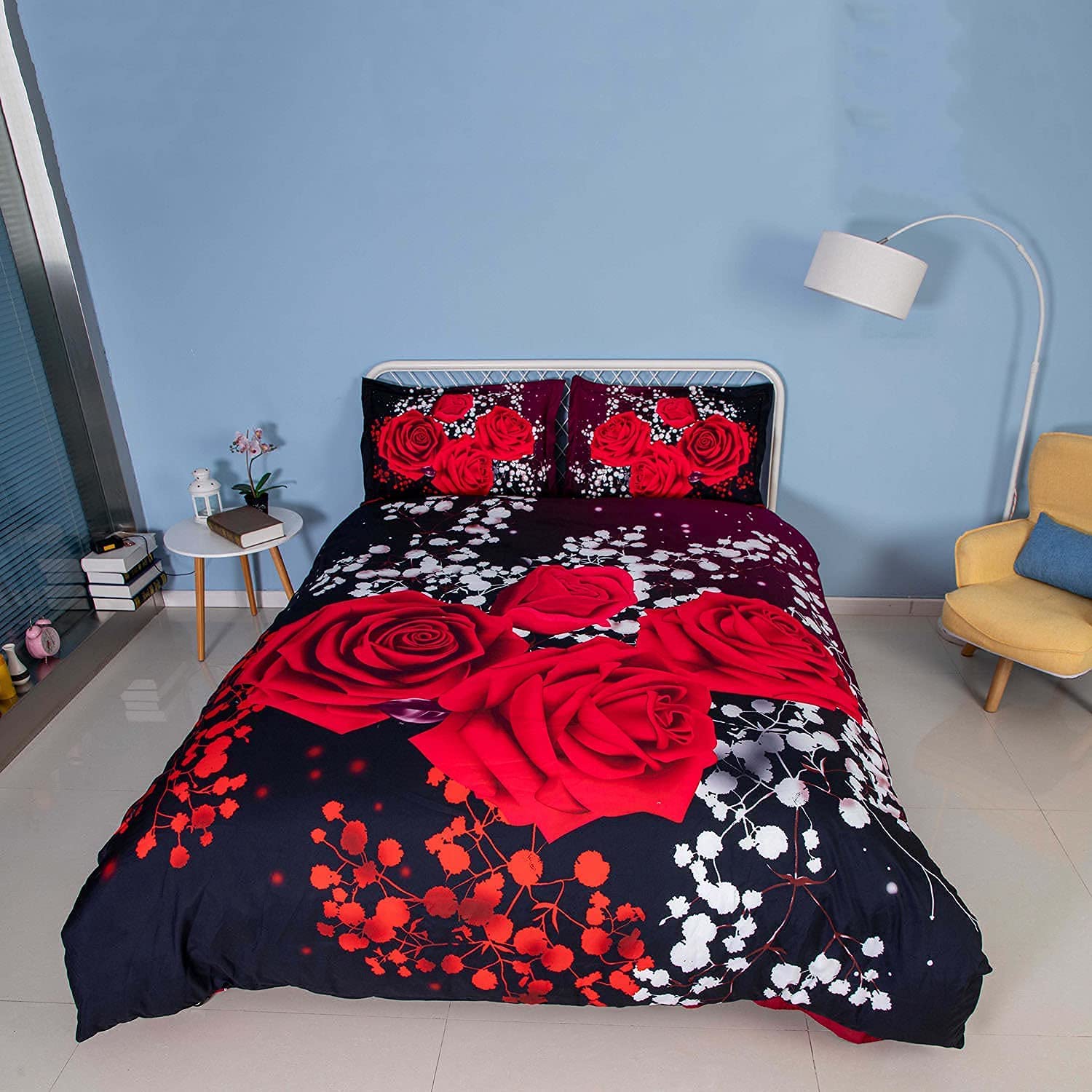 Price:$107.99 Pieces in Bag 3D Rose Bedding Sets EsyDream Red Rose Floral Wedding Duvet Cover King Size,1 Duvet Cover 1 Flat Sheet 1 Fitted Sheet 2 Pillow sham Included 3D Red Rose Bedspreads Bed Linen Queen : Home & Kitchen