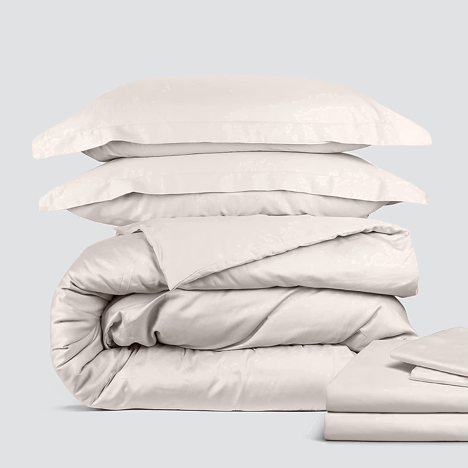 Price:$32.99 Classic Cotton Bedding Bundle - 3 Piece Duvet Set (King, Beige) & 4 Piece Sheet Set (King, Beige) : Home & Kitchen