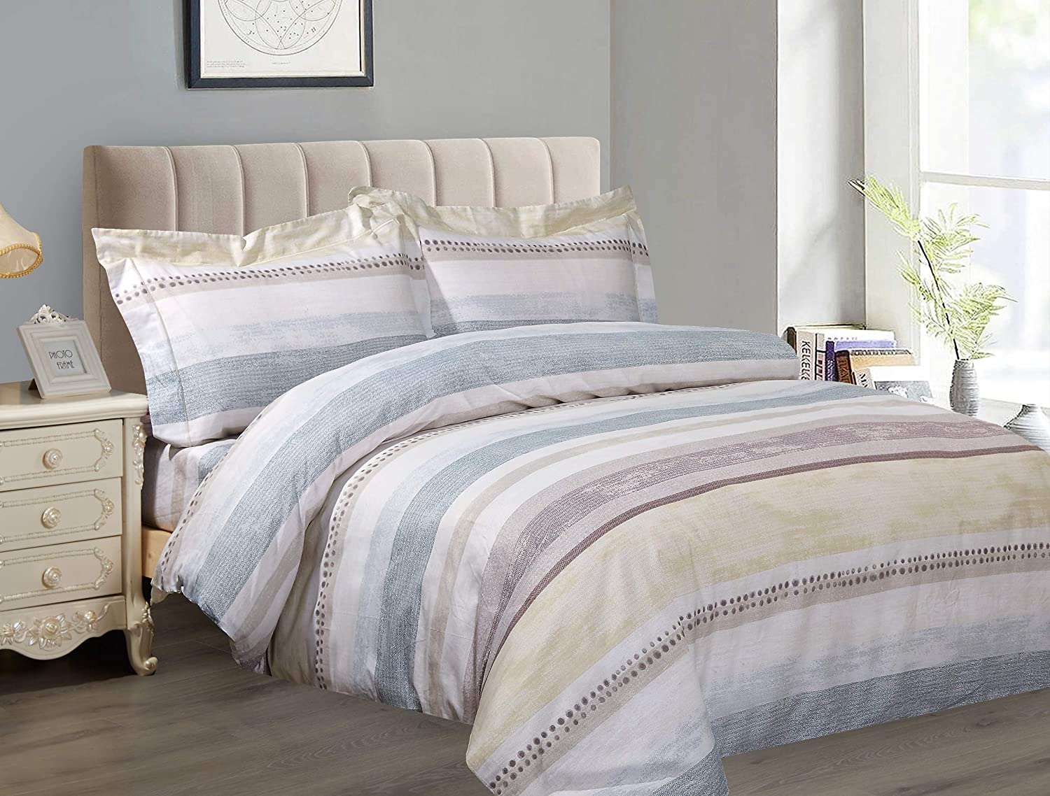 Price:$158.22 Linen French Soft Brown Swirls Pattern, Luxury Ultra Soft 200 Thread Count Cotton Percale, Brown, Twin 48-inch, 6 Piece, Bedding Duvet Cover Set for Two Beds : Home & Kitchen