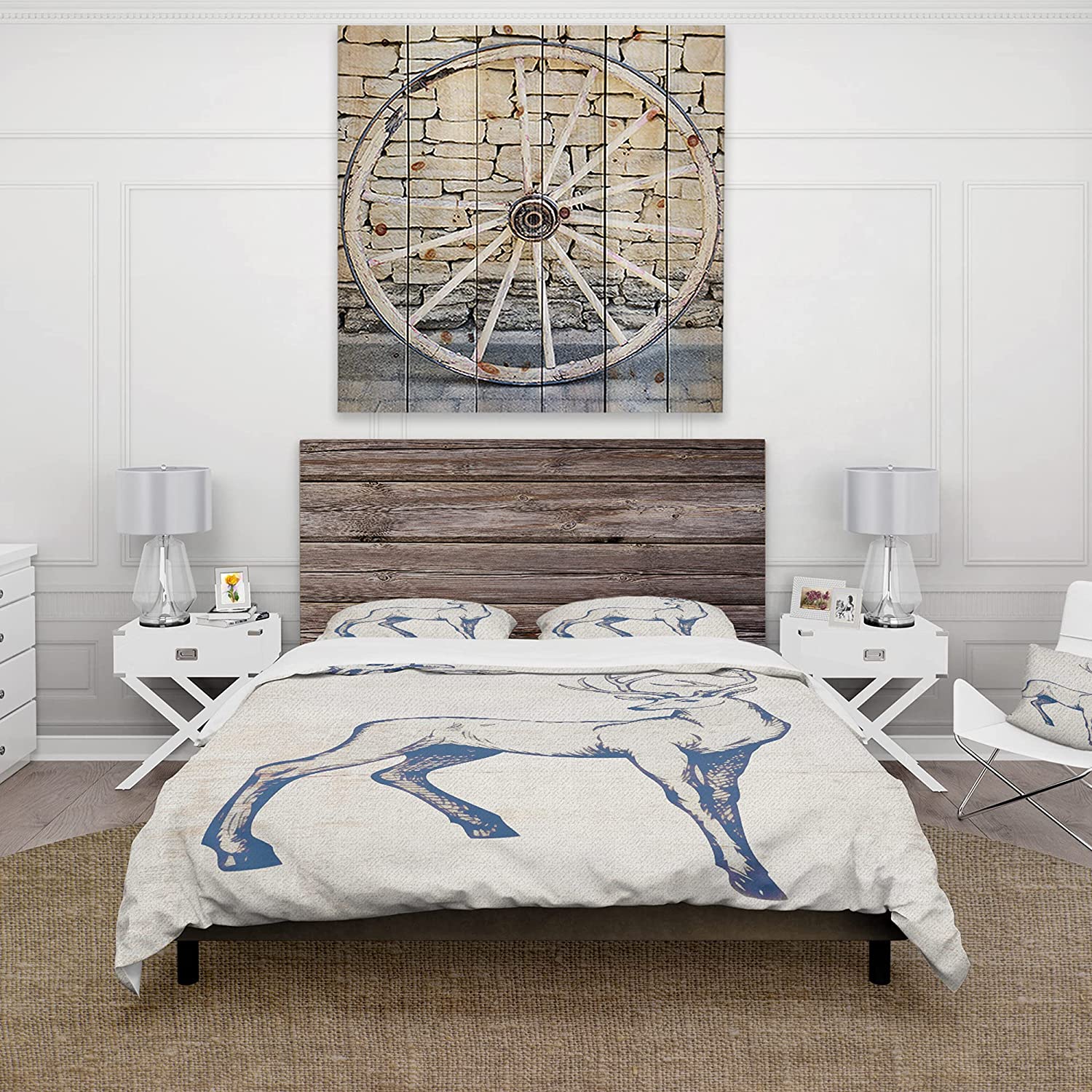 Price:$109.78 'Deer Wild and Beautiful X' Farmhouse Duvet Cover Set : Home & Kitchen