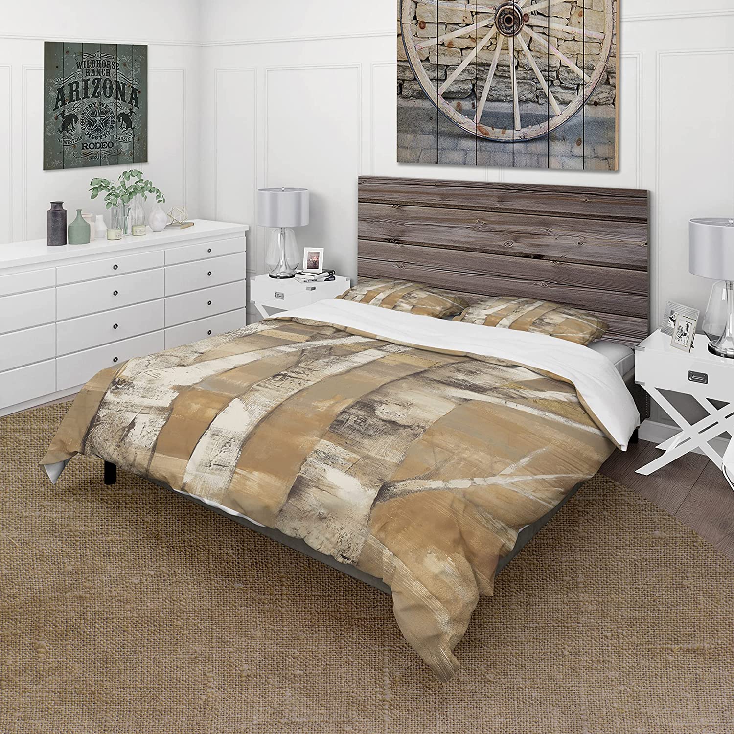 Price:$109.78 'Natural Birch Forest I' Traditional Duvet Cover Set : Home & Kitchen