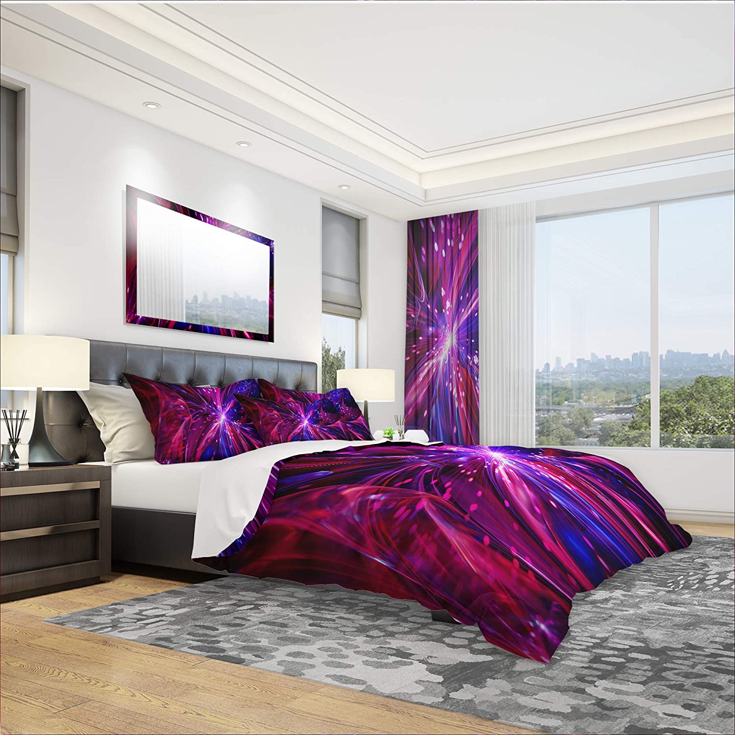 Price:$120.04 'Pink and Purple Dreams Come True' Modern & Contemporary Duvet Cover Set : Home & Kitchen