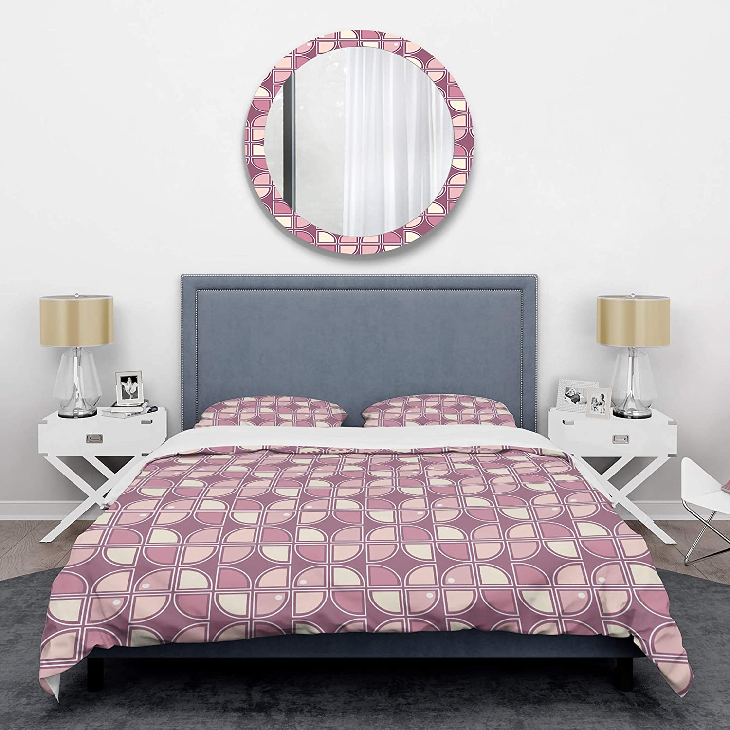 Purple Pink Desing' Mid-Century Modern Duvet Cover Set : Home & Kitchen
