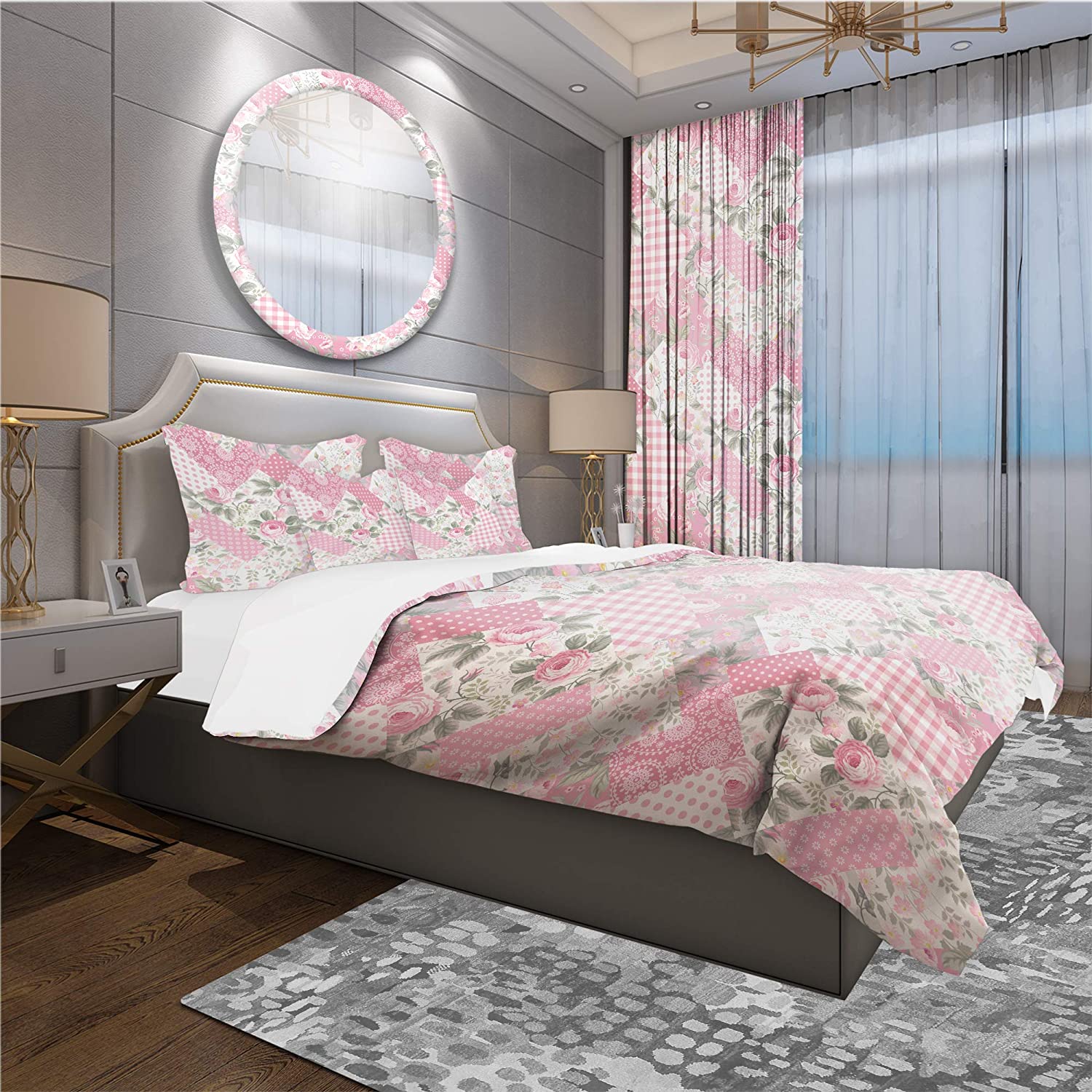 Patchwork Floral Pattern' Patterned Duvet Cover Set : Home & Kitchen