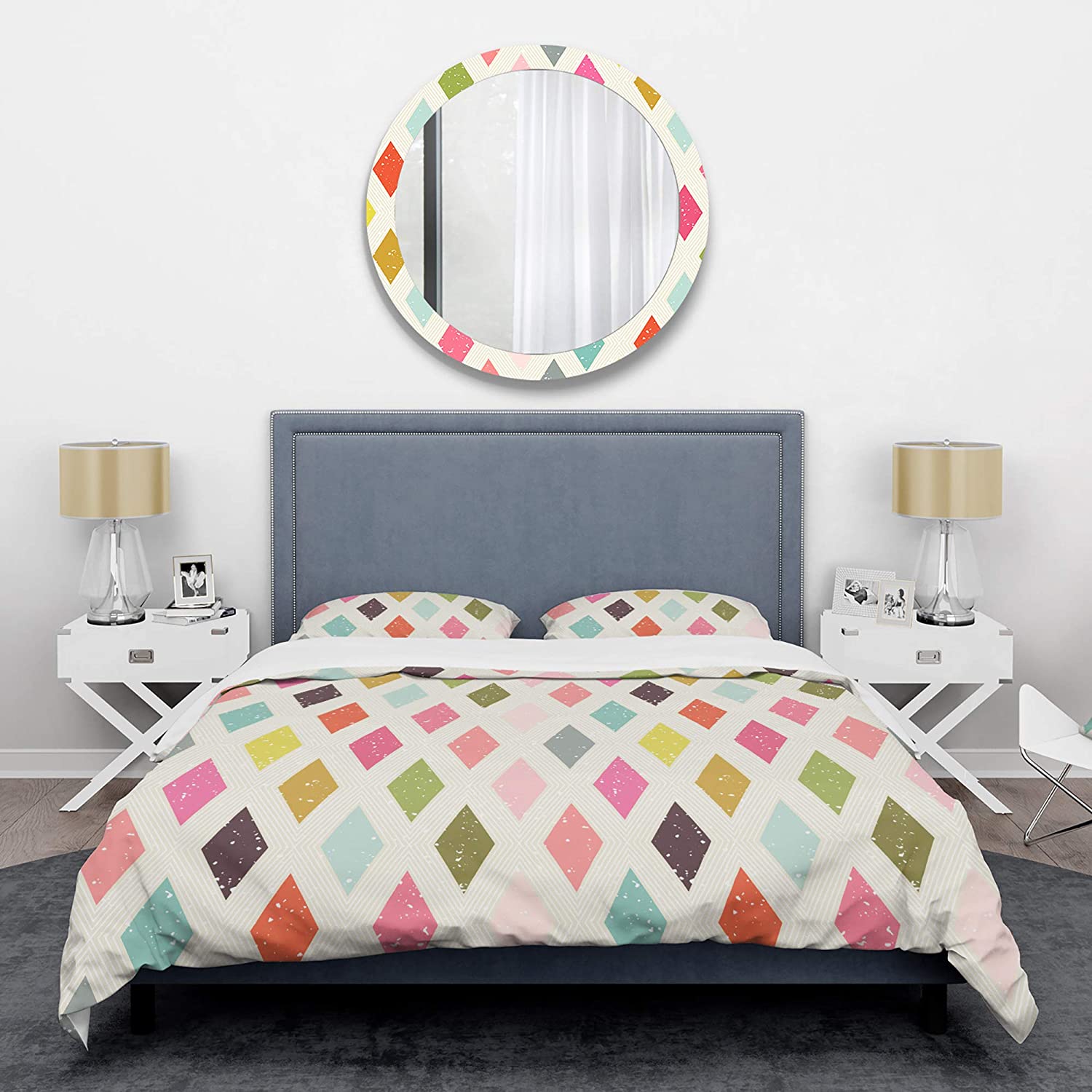 Price:$109.78 'Diamond Retro III' Mid-Century Modern Duvet Cover Set : Home & Kitchen
