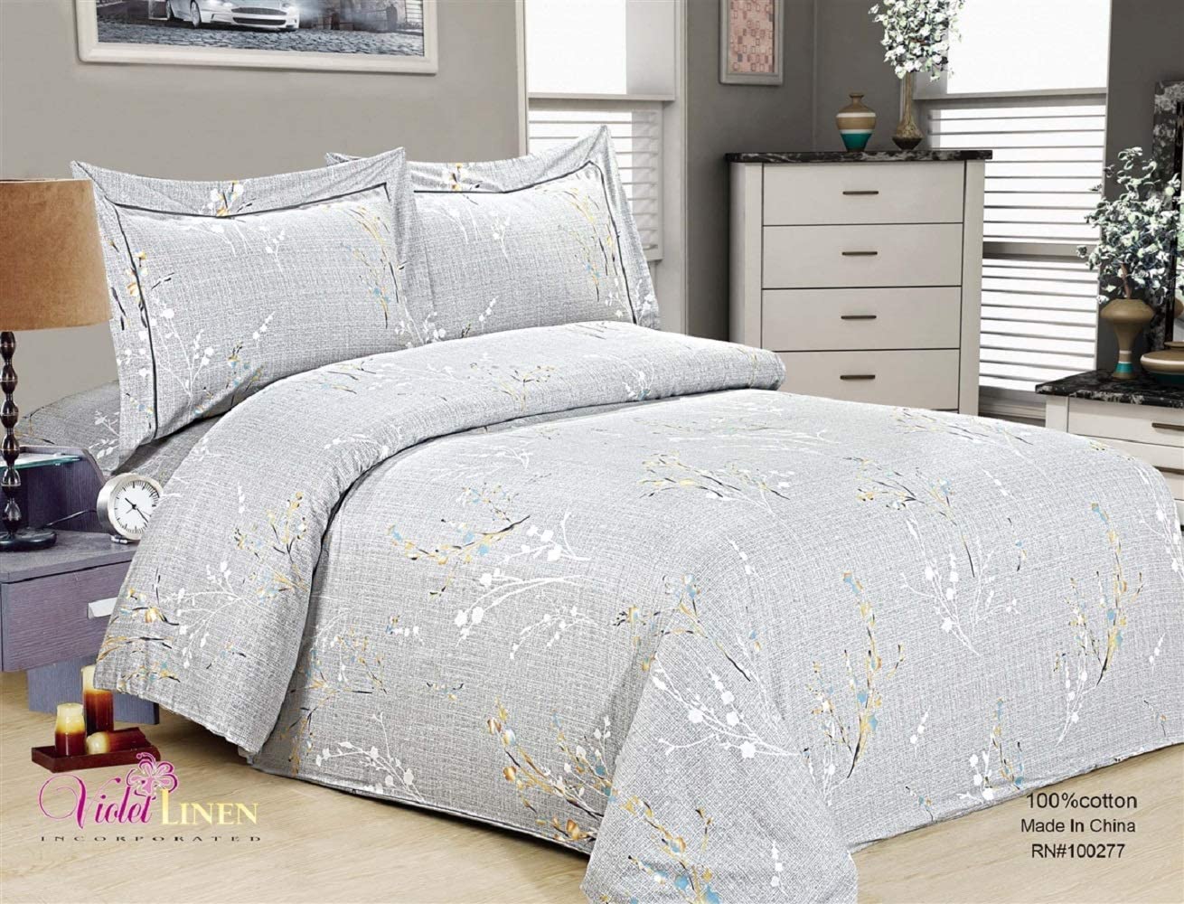 Price:$126.00 Linen French Roses Collection 6 Duvet Set, 39" : Home & Kitchen
