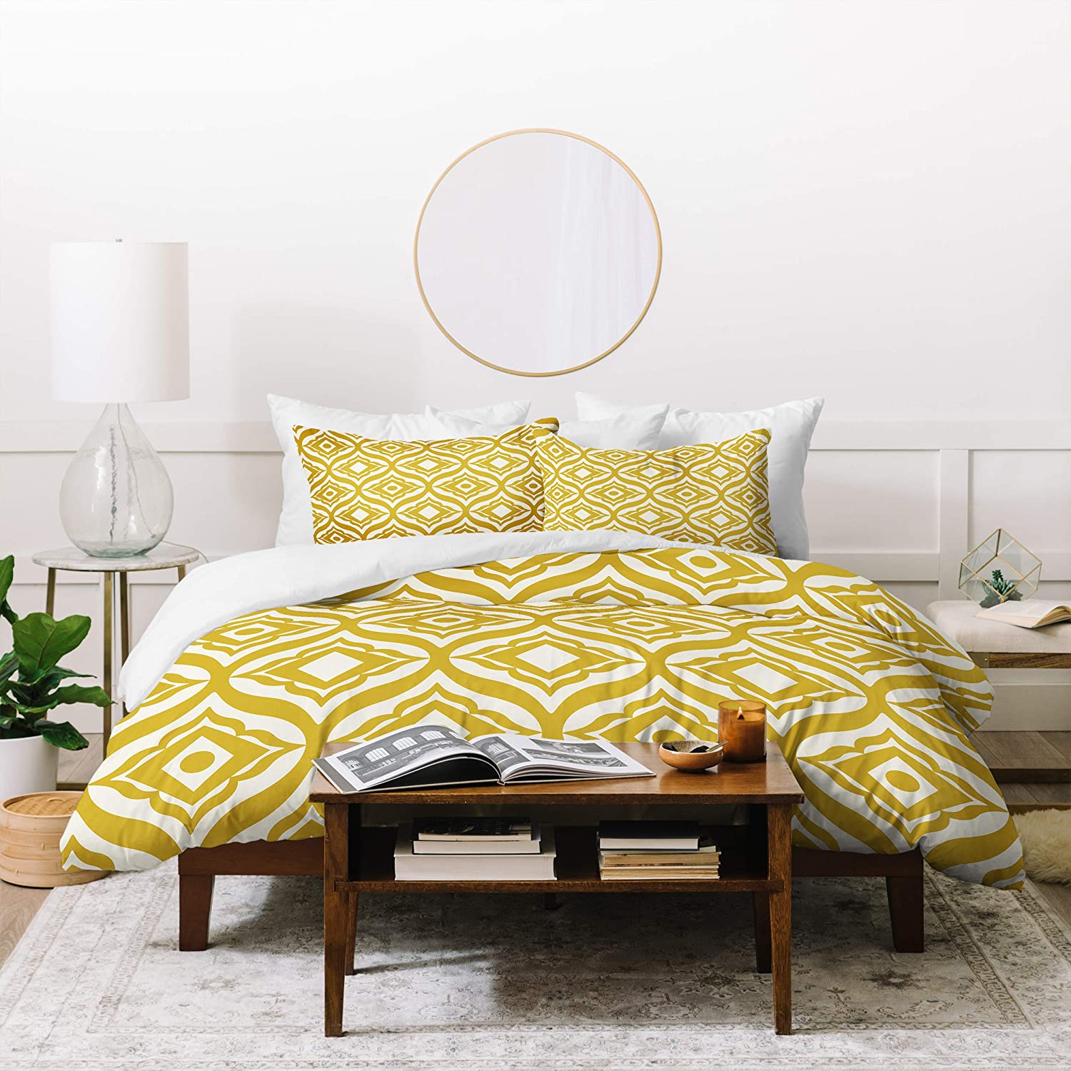 Price:$198.15 Designs Heather Dutton Trevino Yellow Duvet Set with Two Pillow Shams, King : Home & Kitchen