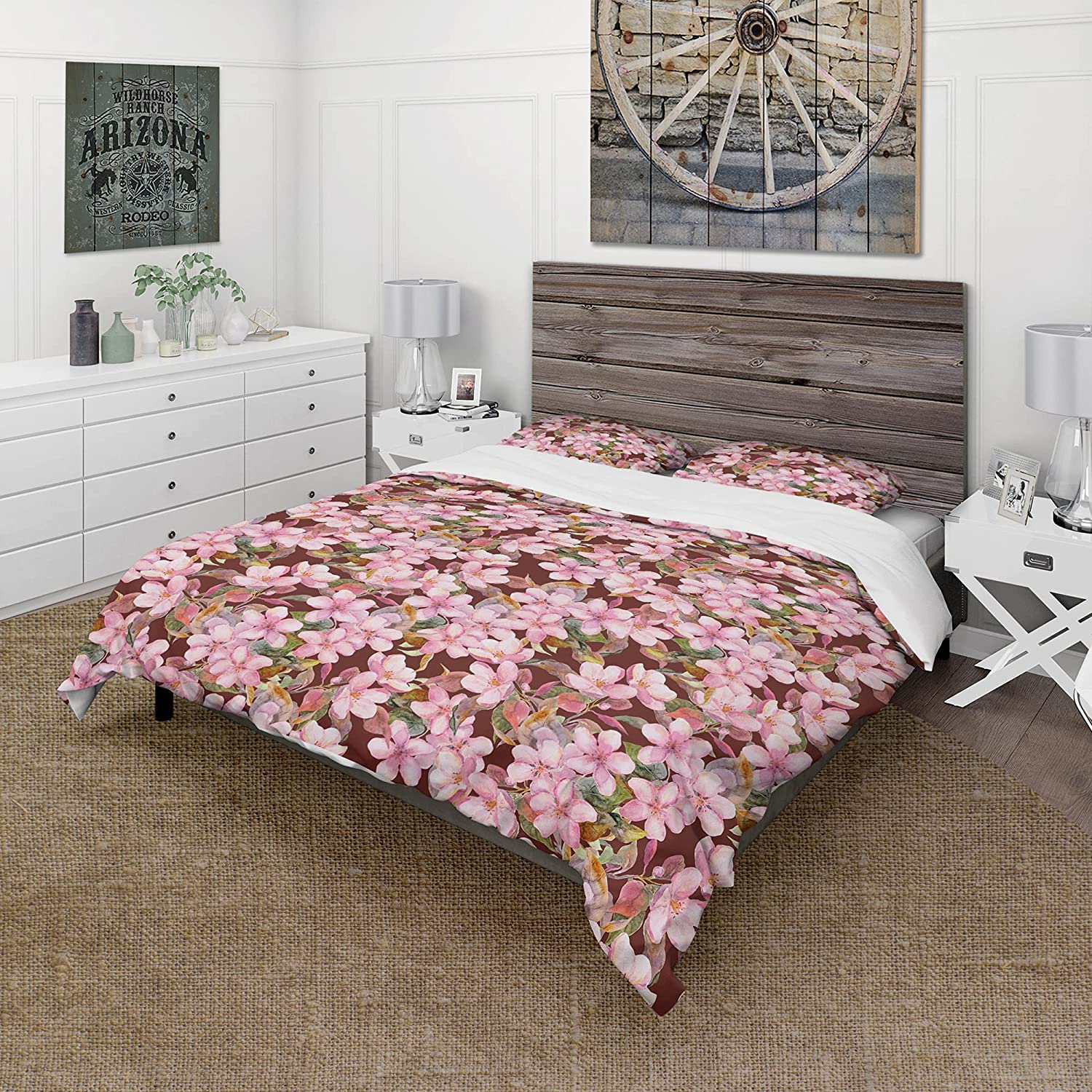 Price:$109.78 Blossoming Flowers' Abstract Duvet Cover Set : Home & Kitchen