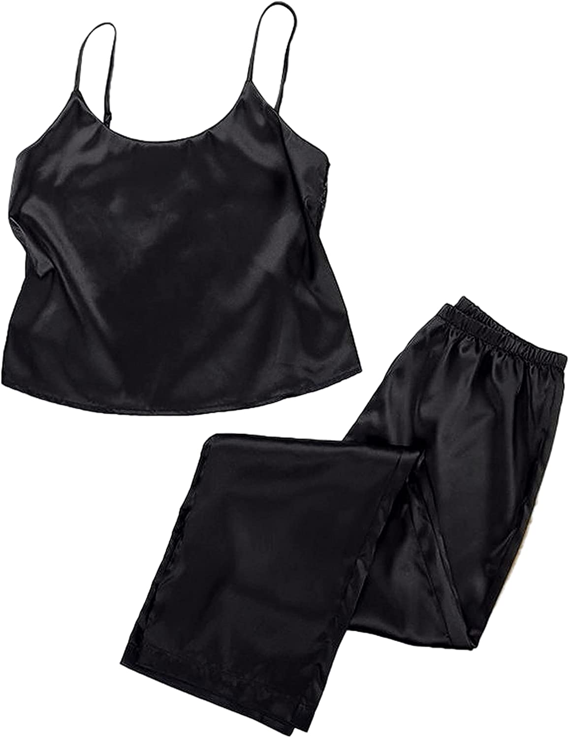 Price:$28.99 Dolcetto Women's Sexy Lingerie Cami Top and Pants Satin Pajama Set Lace Nightwear Two-piece Sleepwear at Amazon Women’s Clothing store