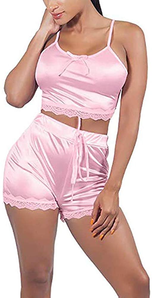 Price:$7.99 Pajamas for Women - Sleepwear Camisole + Shorts Pjs Nightwear at Amazon Women’s Clothing store