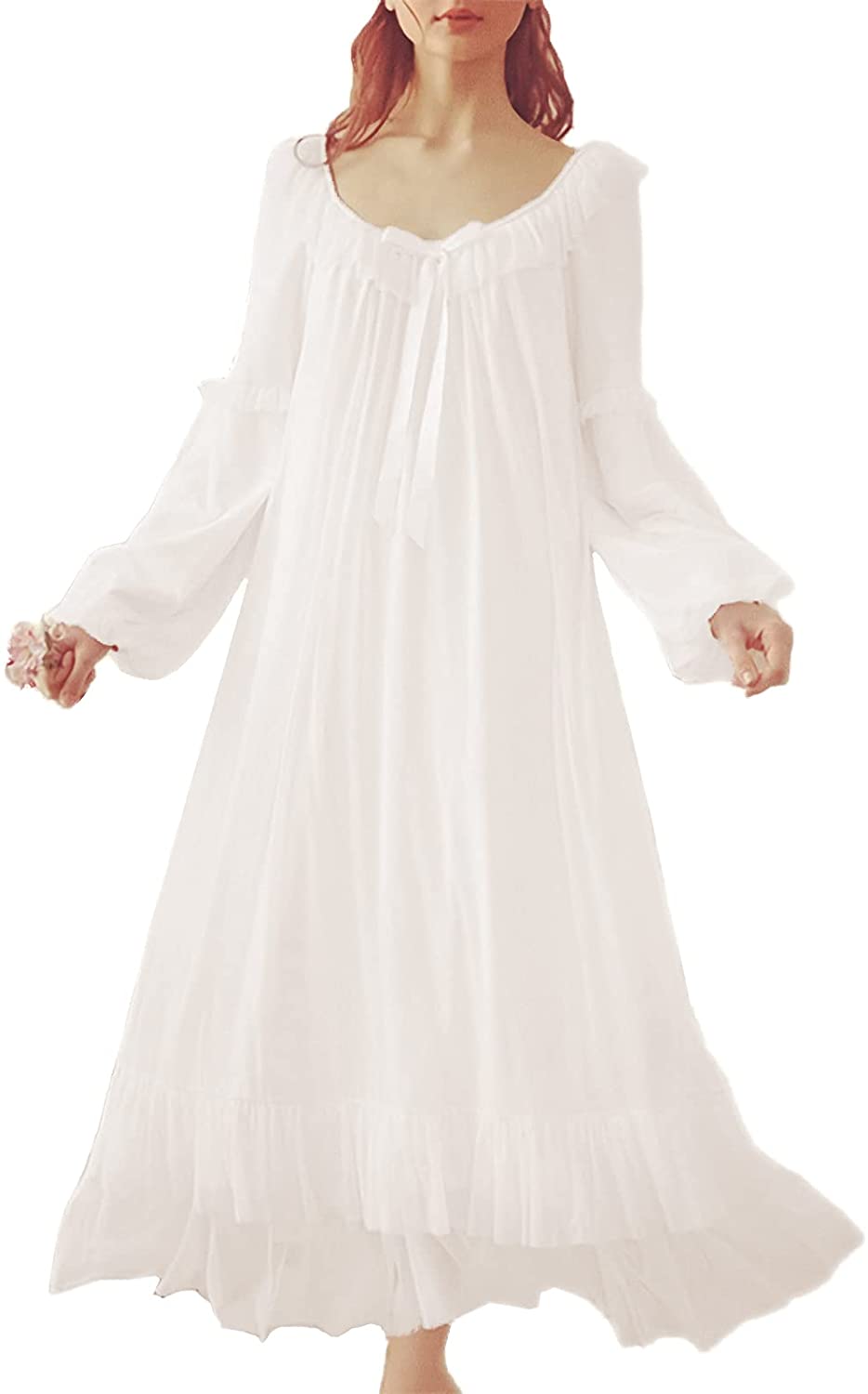 Price:$29.91 Women's Lace Vintage Victorian Nightgown Long Sleeve Sleepwear Nightdress at Amazon Women’s Clothing store