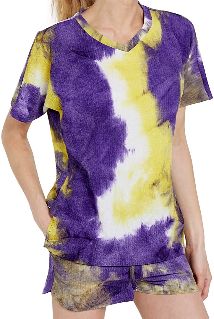 Price:$9.99 Women Tie Dye Short Sets, Casual Lounge Top & Shorts 2 Piece Sweatsuit Tracksuit : Clothing, Shoes & Jewelry