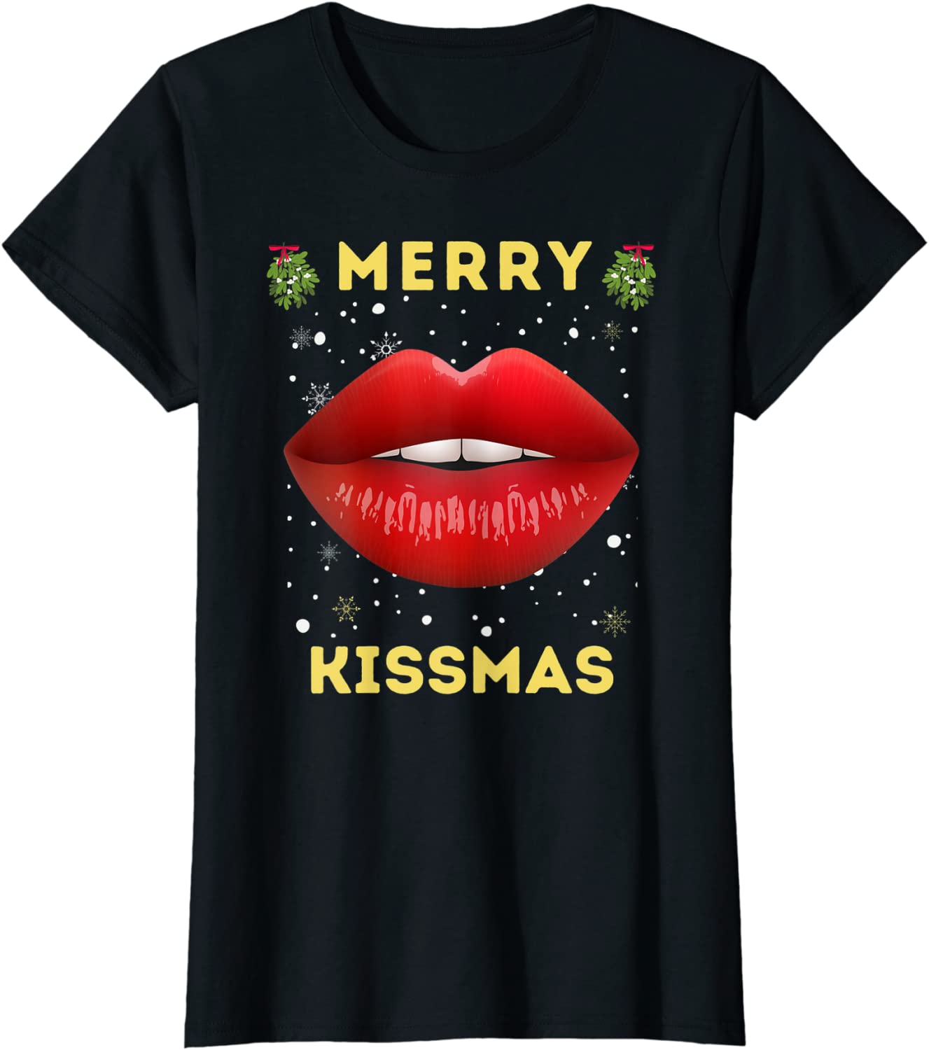 Price:$13.07 Sexy Cute Merry Kissmas Christmas Costume Pajamas PJs Women T-Shirt : Clothing, Shoes & Jewelry